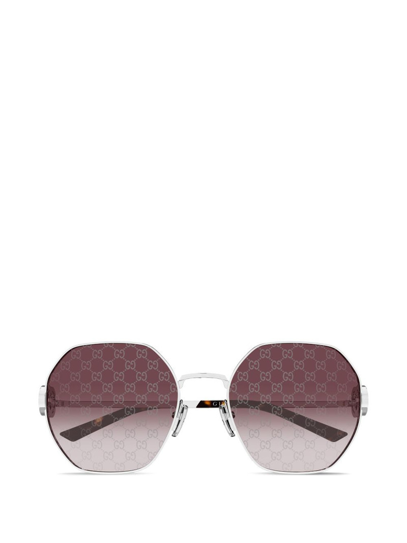 geometric-frame logo sunglasses 1