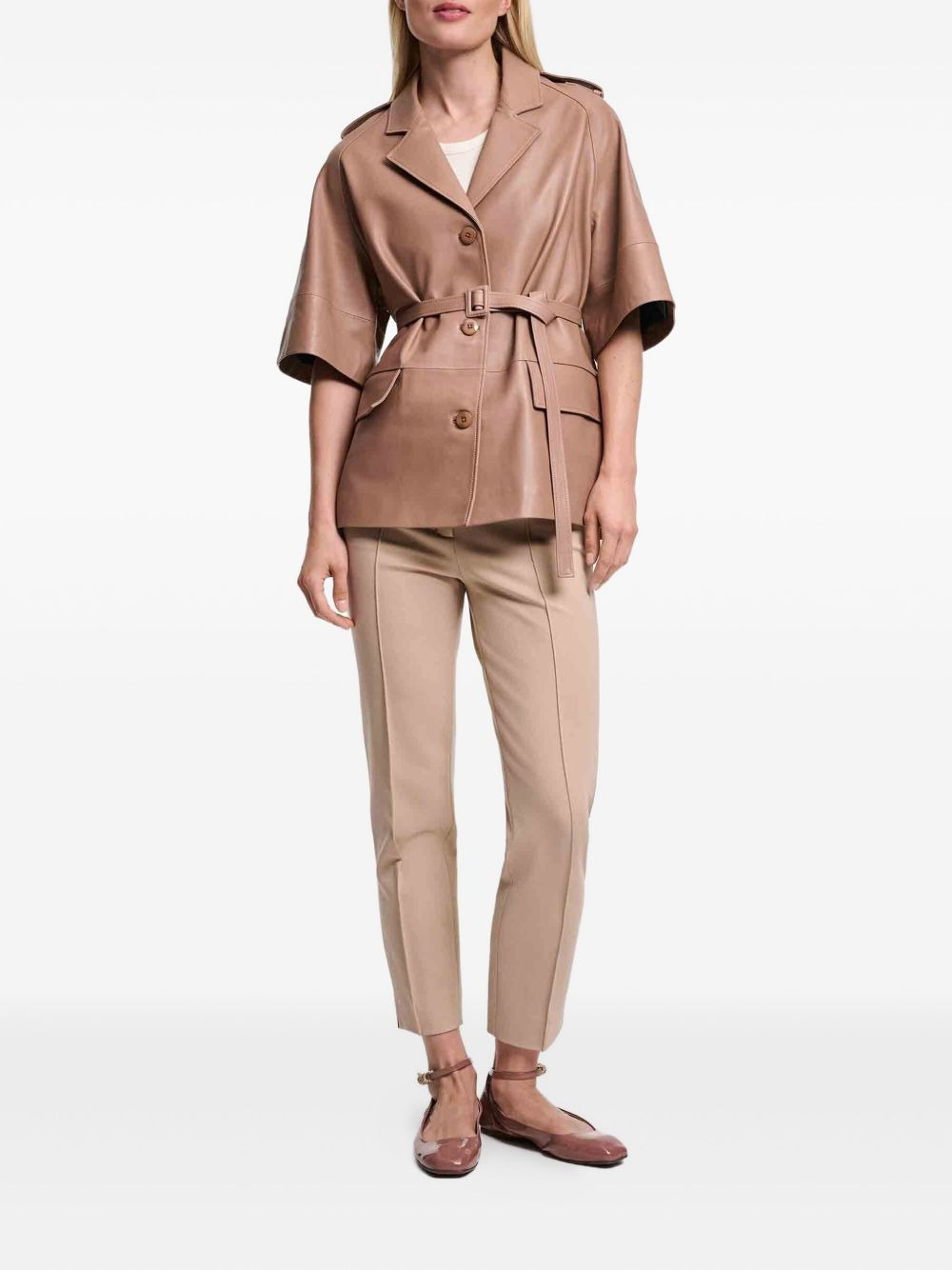 epauletted belted jacket - 2
