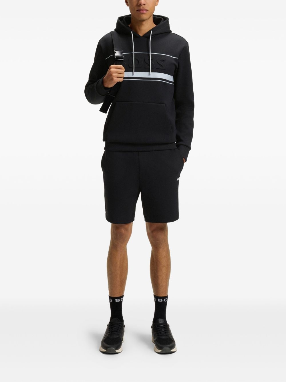 logo-embroidered track shorts - 2