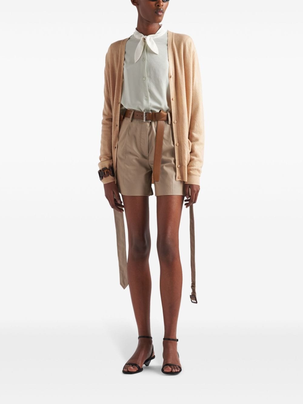 triangle-logo cashmere cardigan - 2