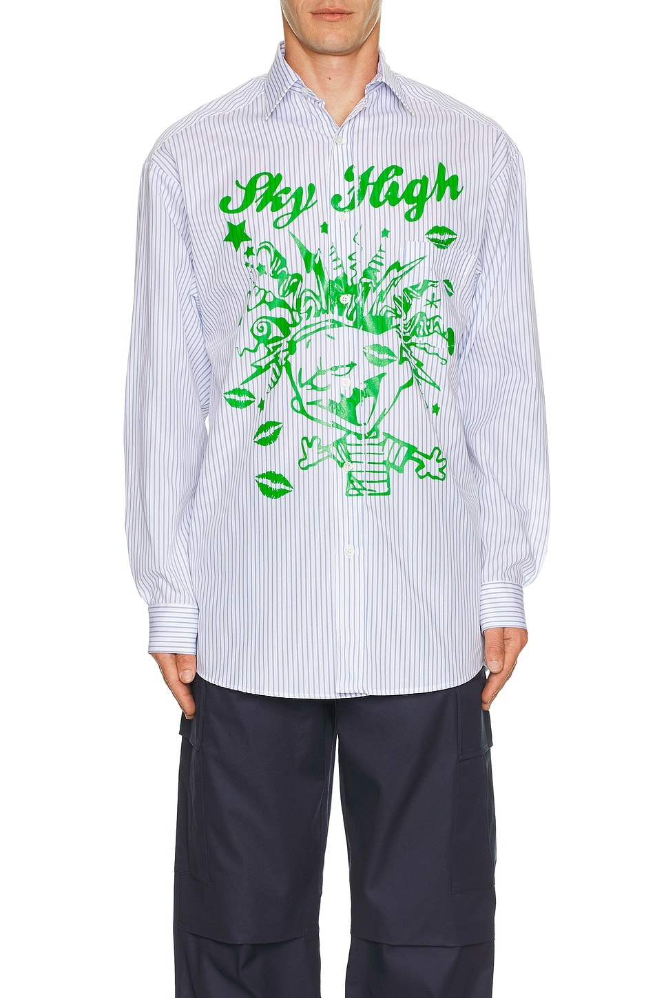 Mindblown Print Button Down Shirt - 4