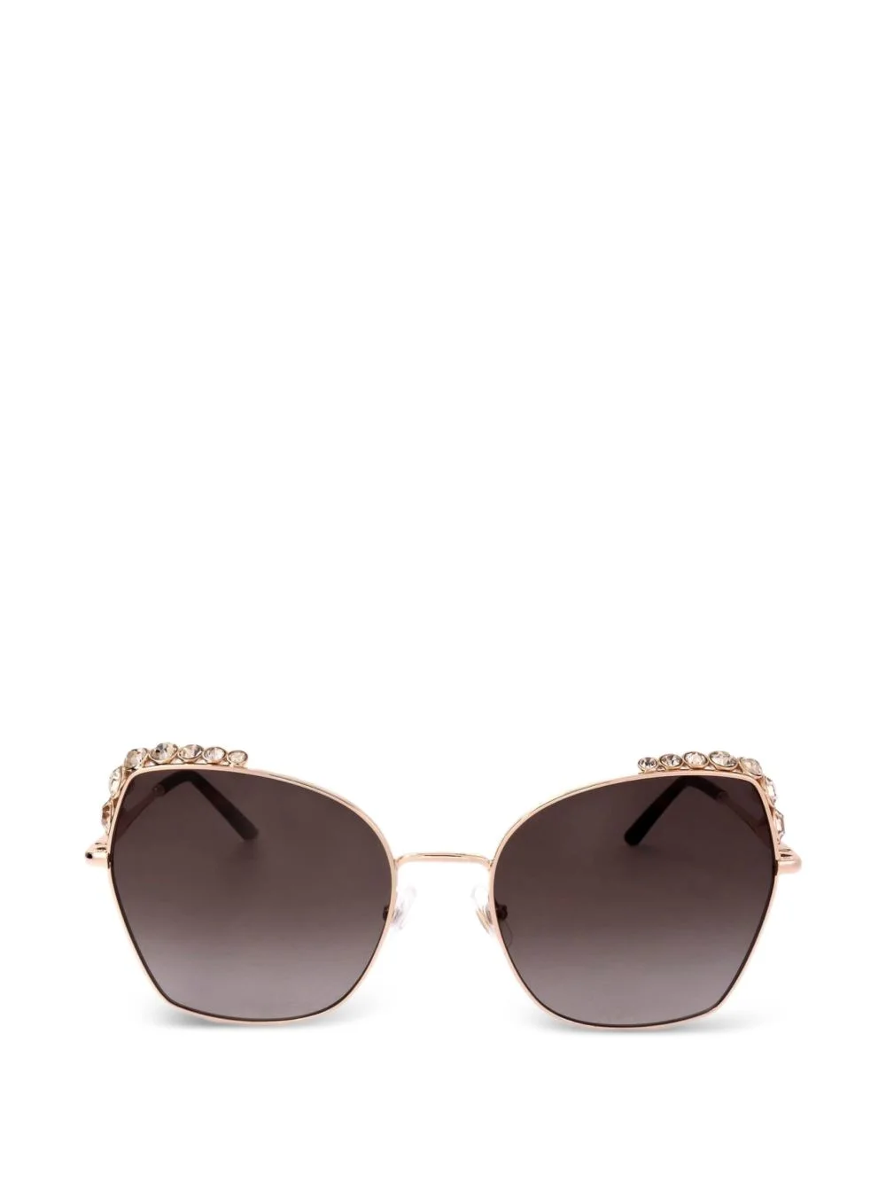 crystal-embellished geometric-frame sunglasses - 1
