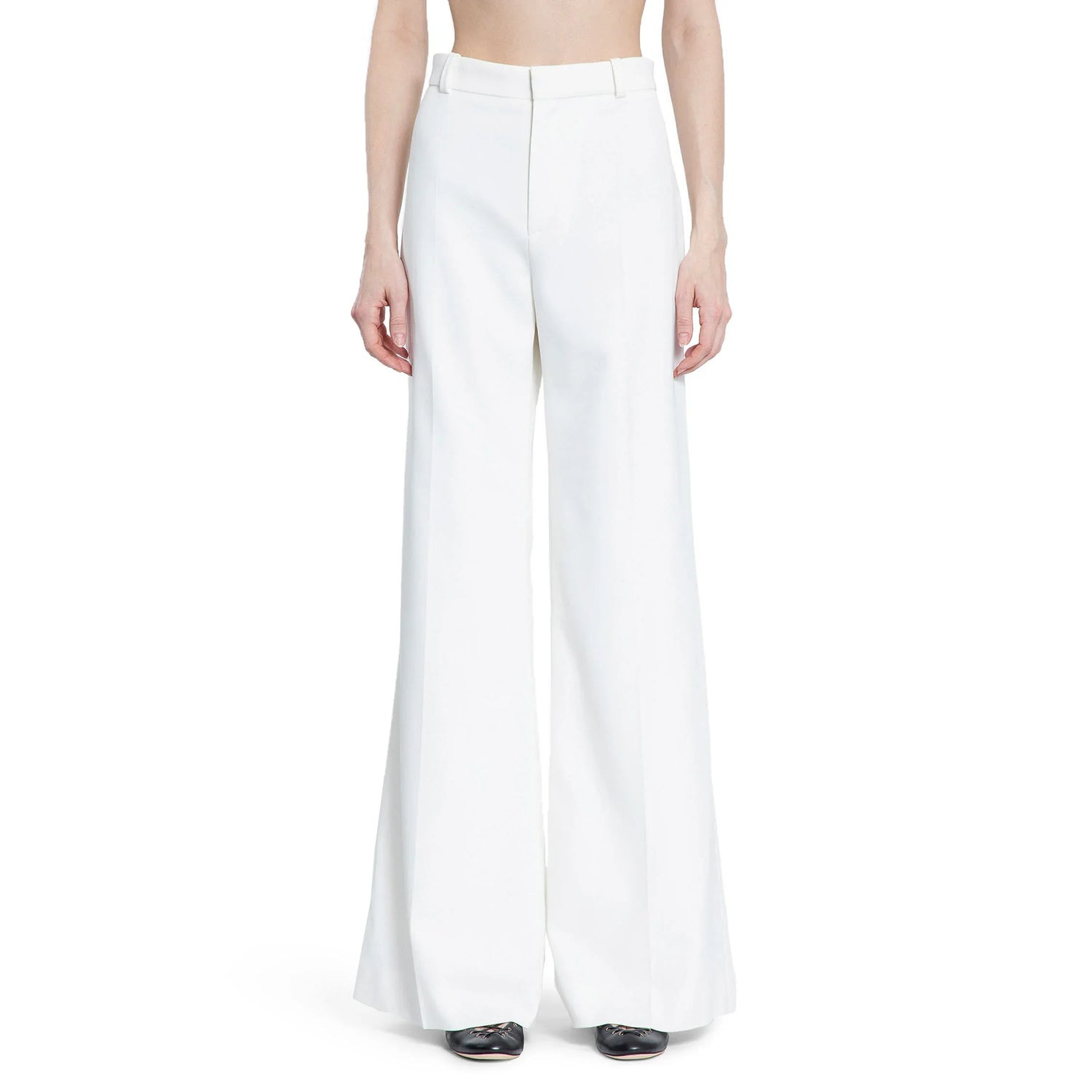 Flared-Trousers-In-Grain-De-Poudre - 7