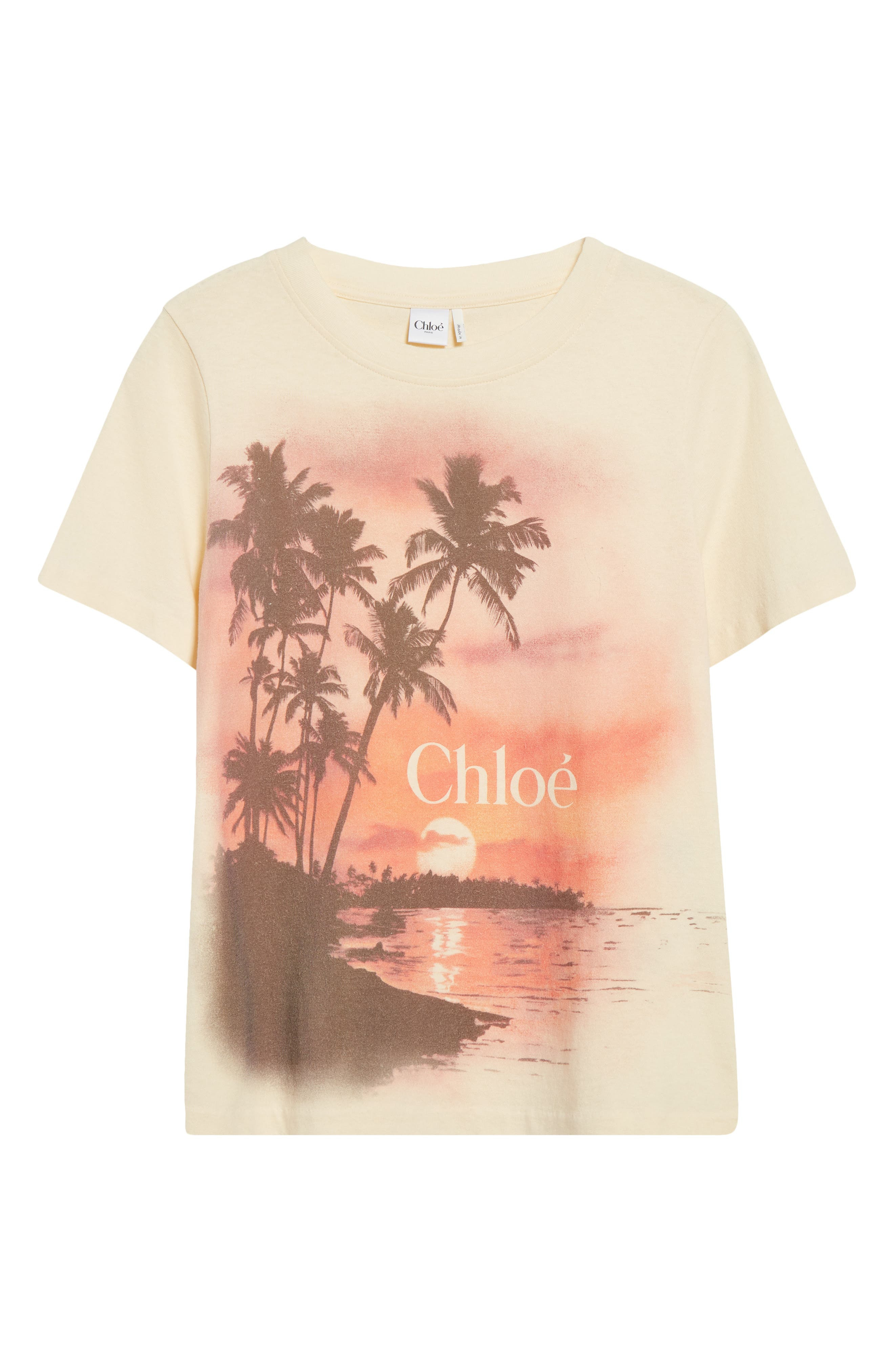 Chloé Sunset Cotton Jersey Graphic T-Shirt in Blondie Yellow at Nordstrom - 6