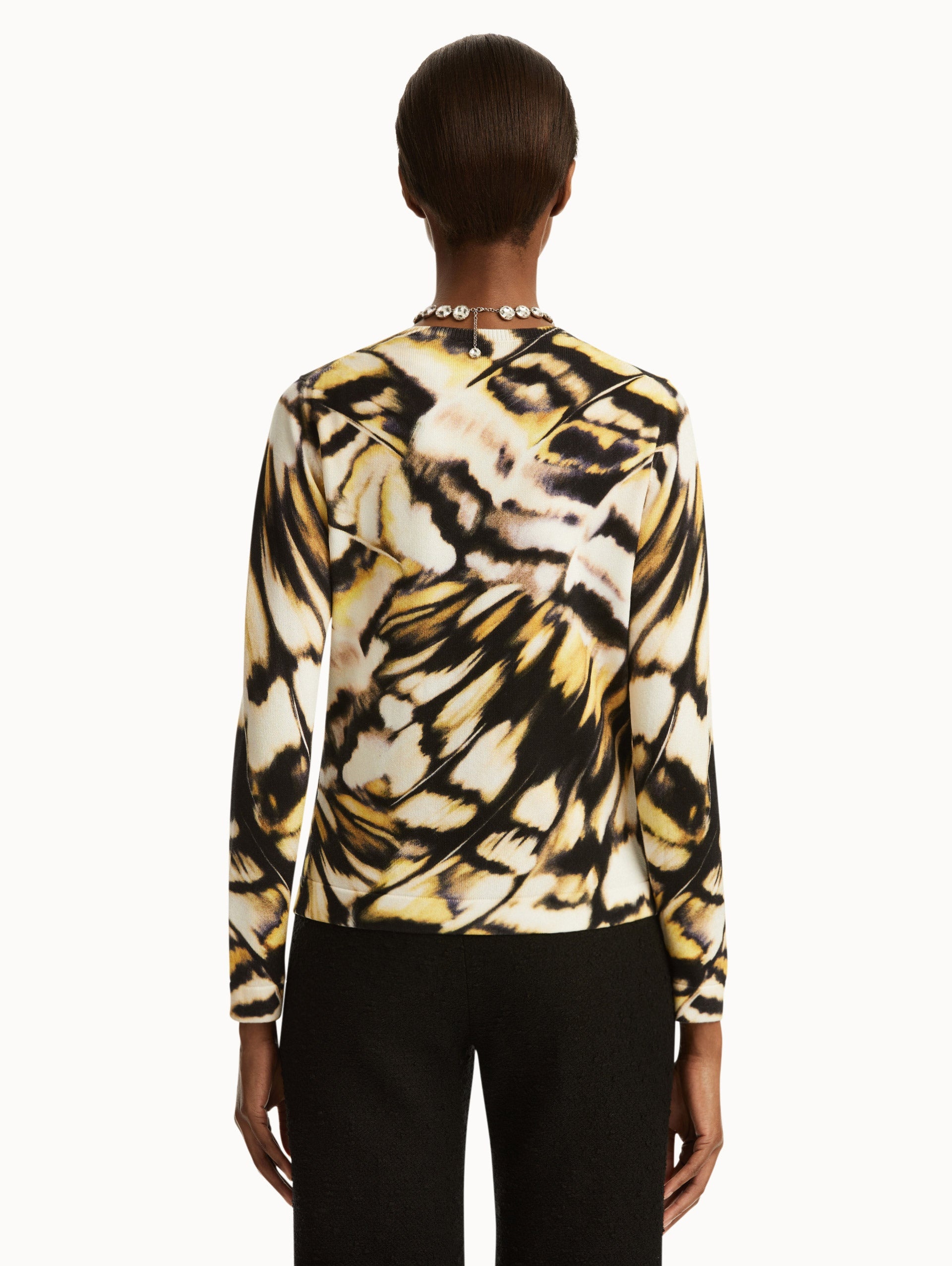 ABSTRACT BUTTERFLY PRINTED CARDIGAN - 4