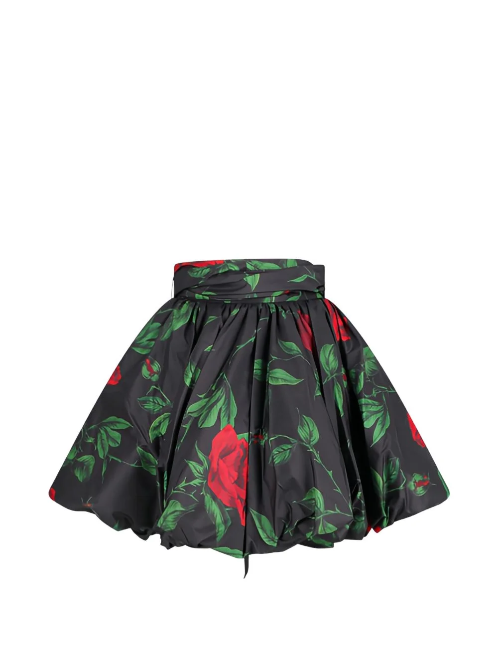 rose-print bubble mini skirt - 1