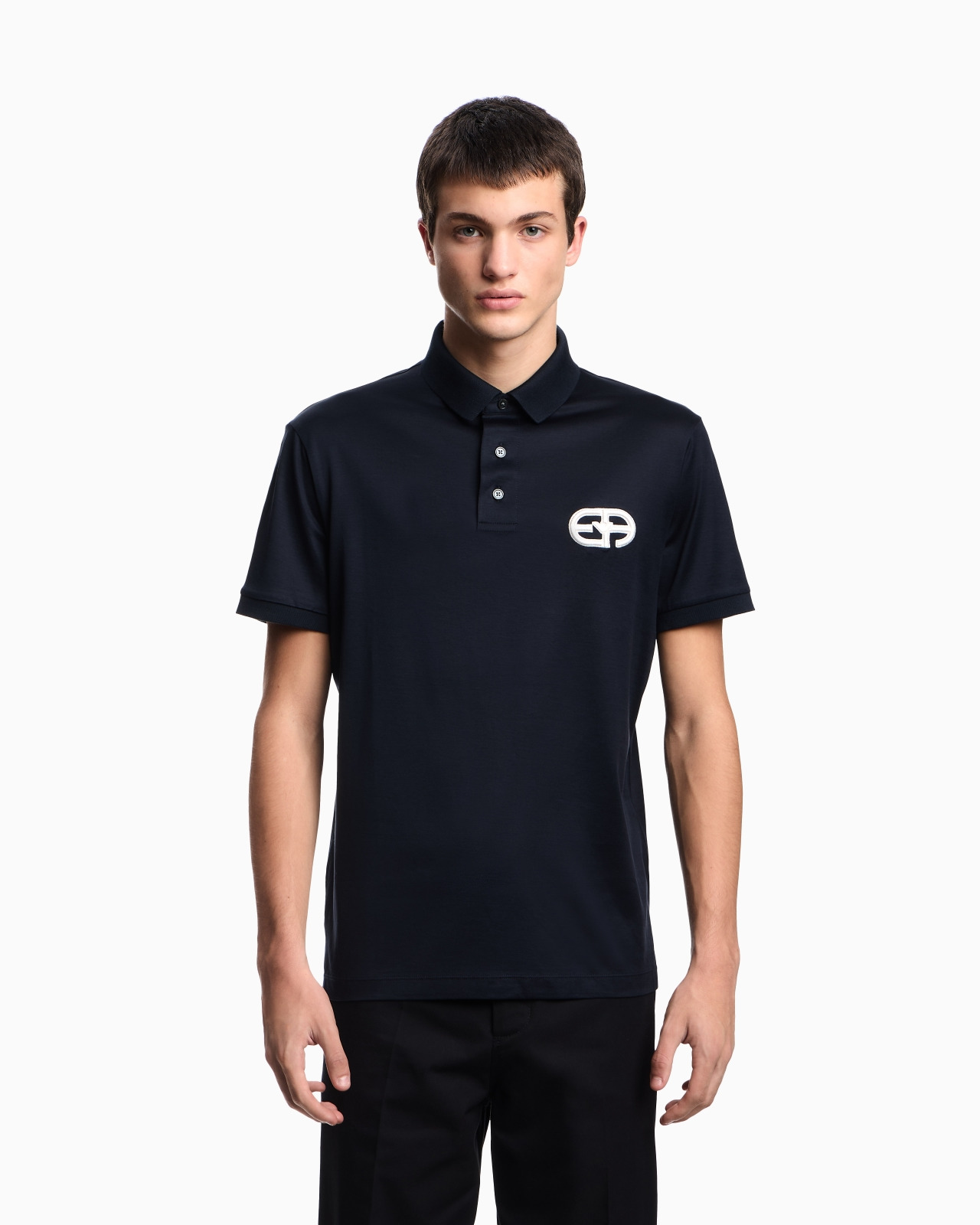 Lyocell-blend jersey polo shirt with ASV logo raised embroidery - 4