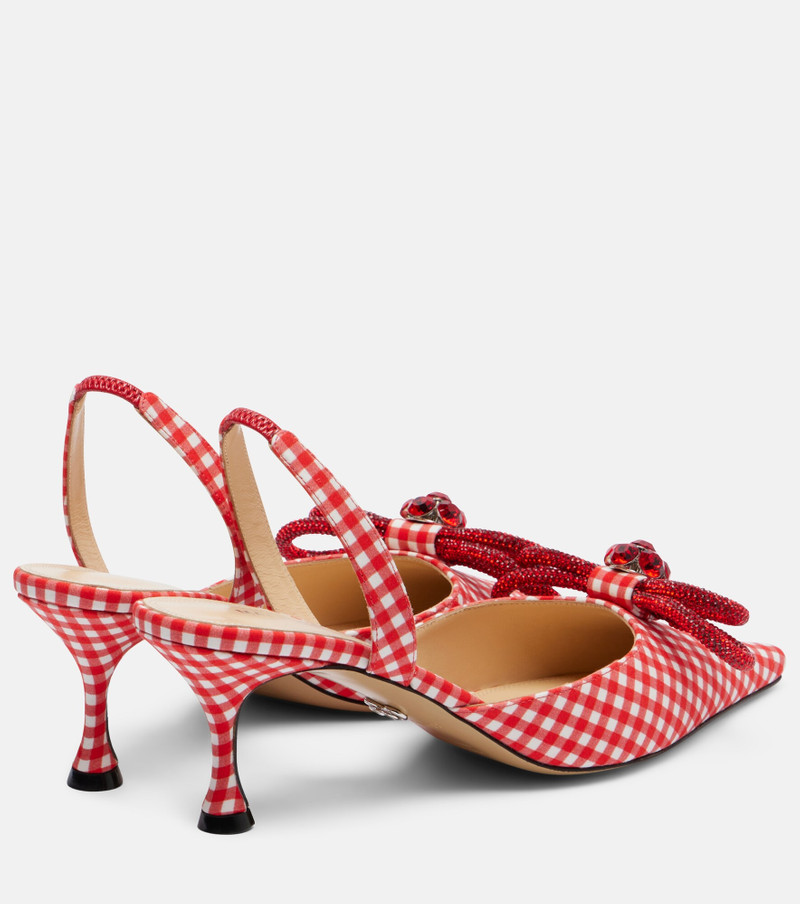 MACH & MACH Double Bow gingham slingback pumps outlook