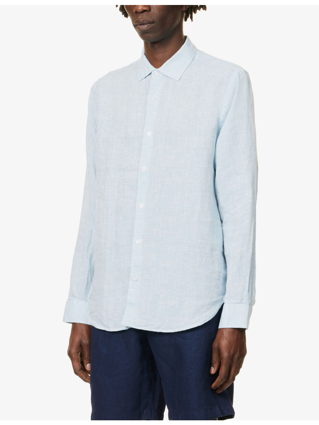 Giles long-sleeve regular-fit linen shirt - 3
