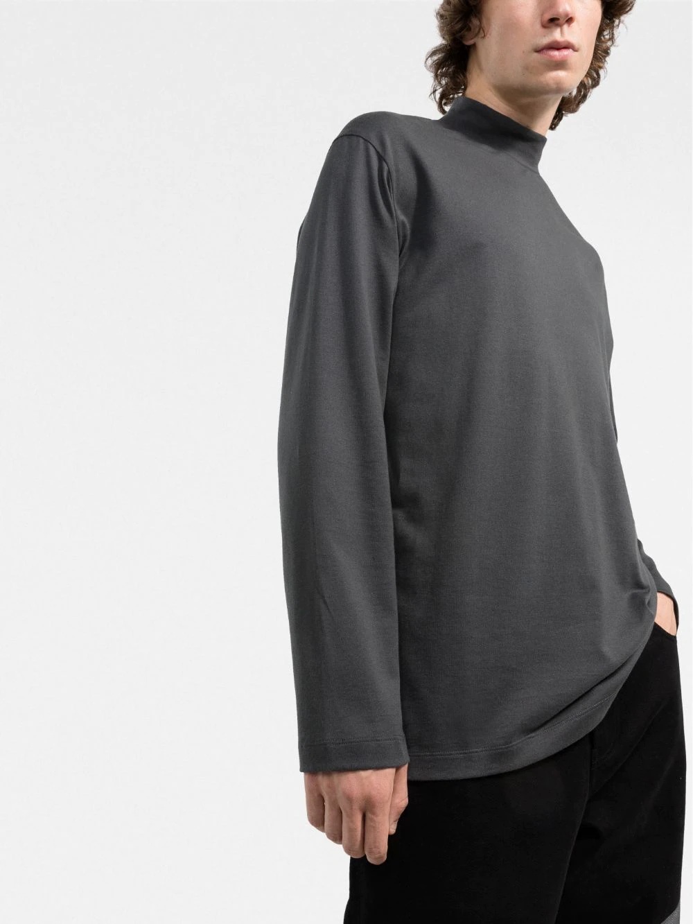 mock-neck long-sleeve T-shirt - 3