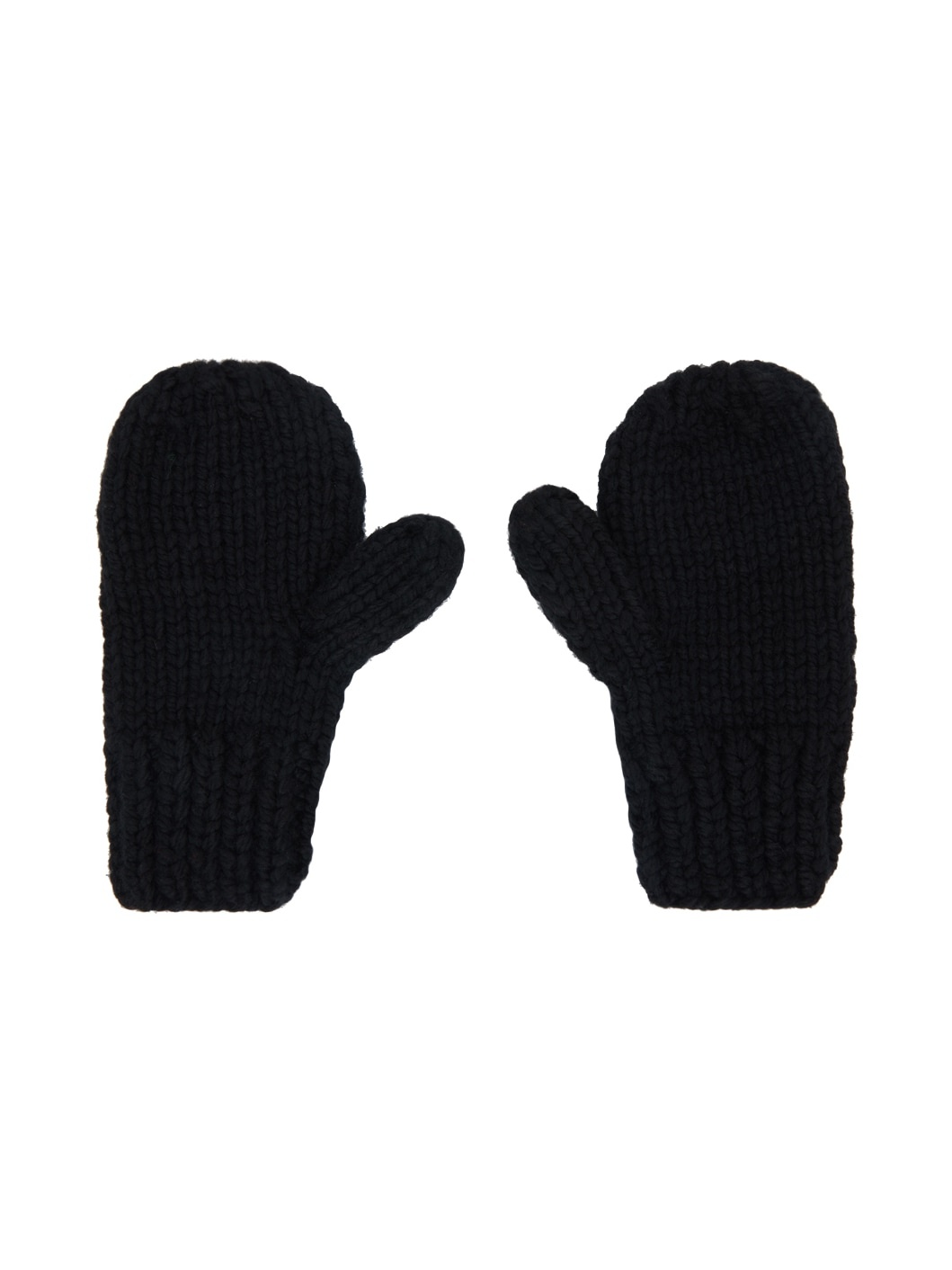 Black Childish Stitches Mittens - 2