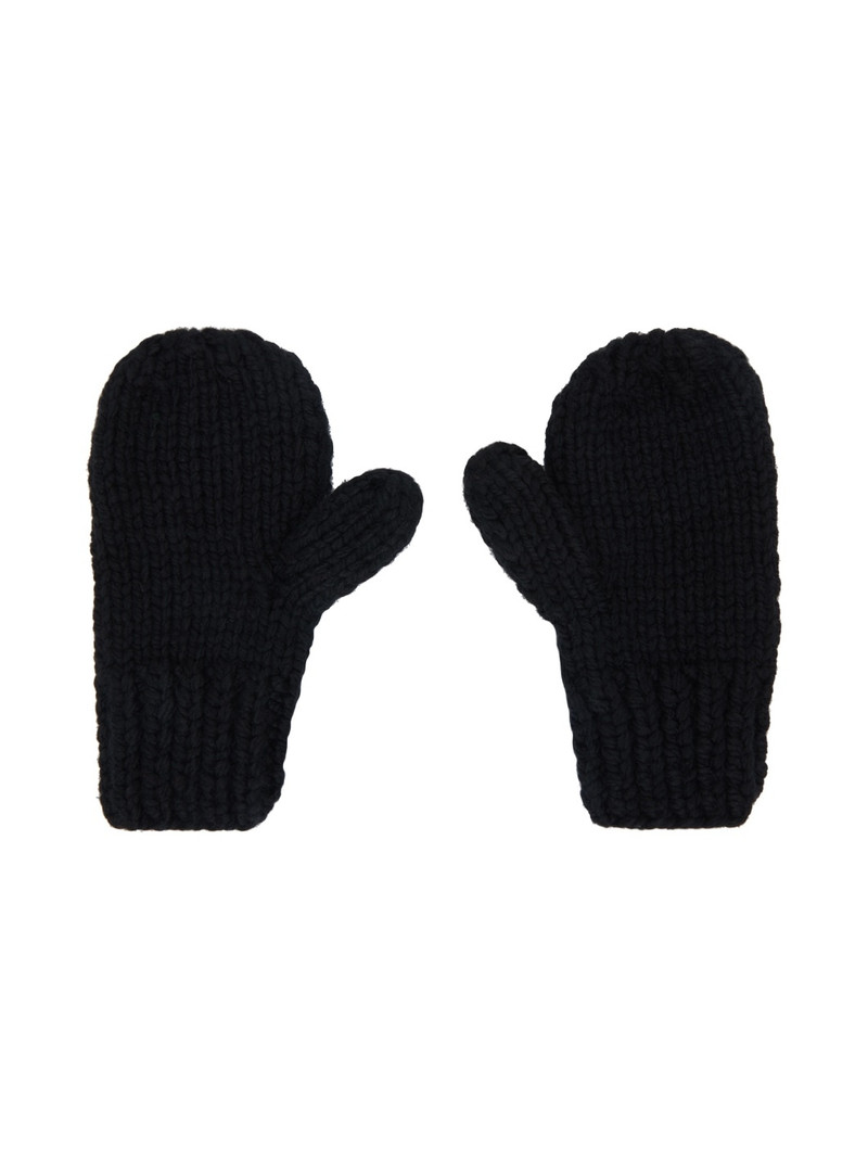 Maison Margiela Black Childish Stitches Mittens outlook