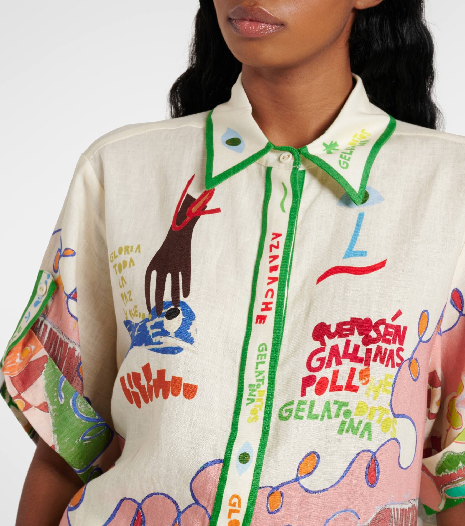 Nadia printed linen shirt - 4