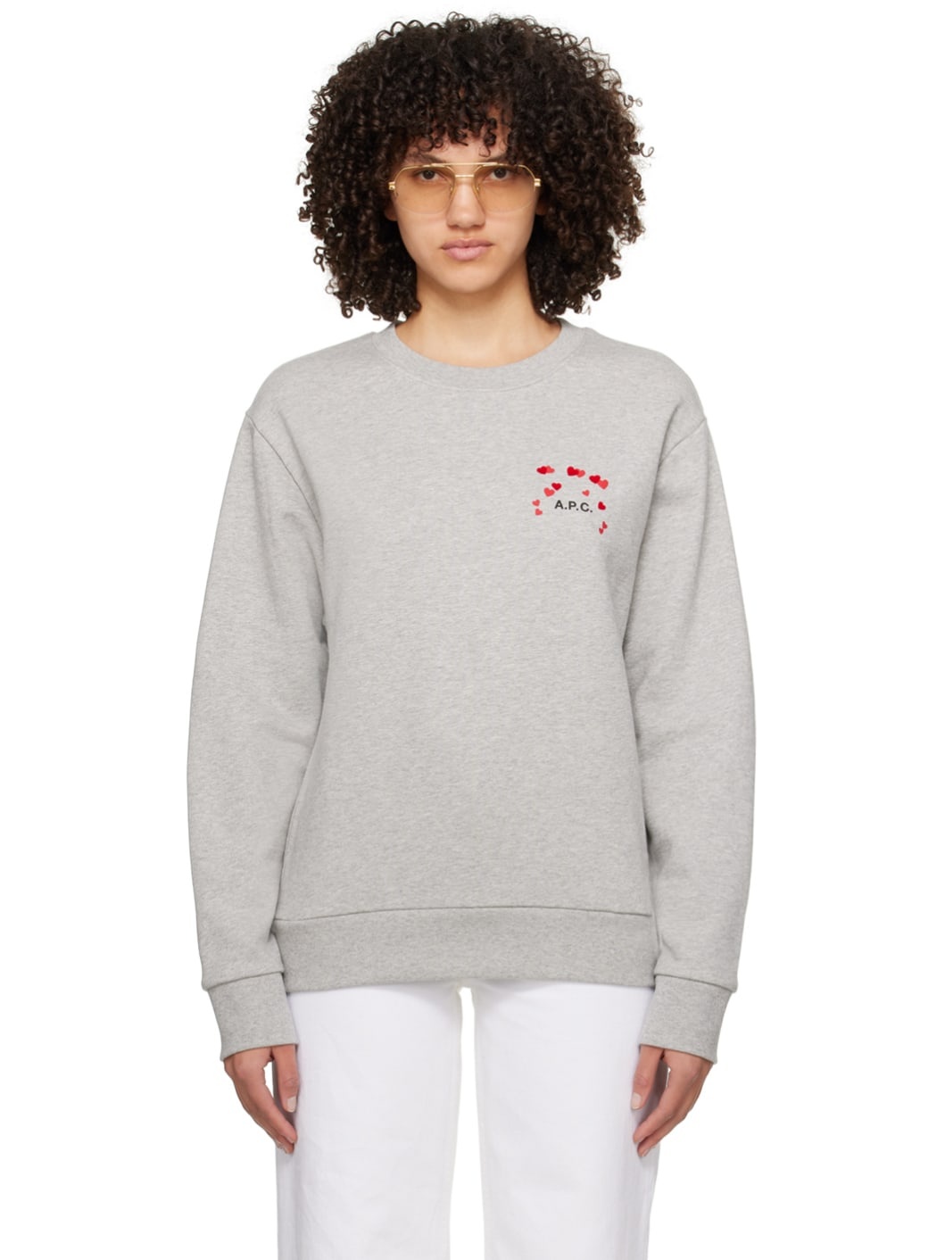 Gray Hearts Sweatshirt - 1