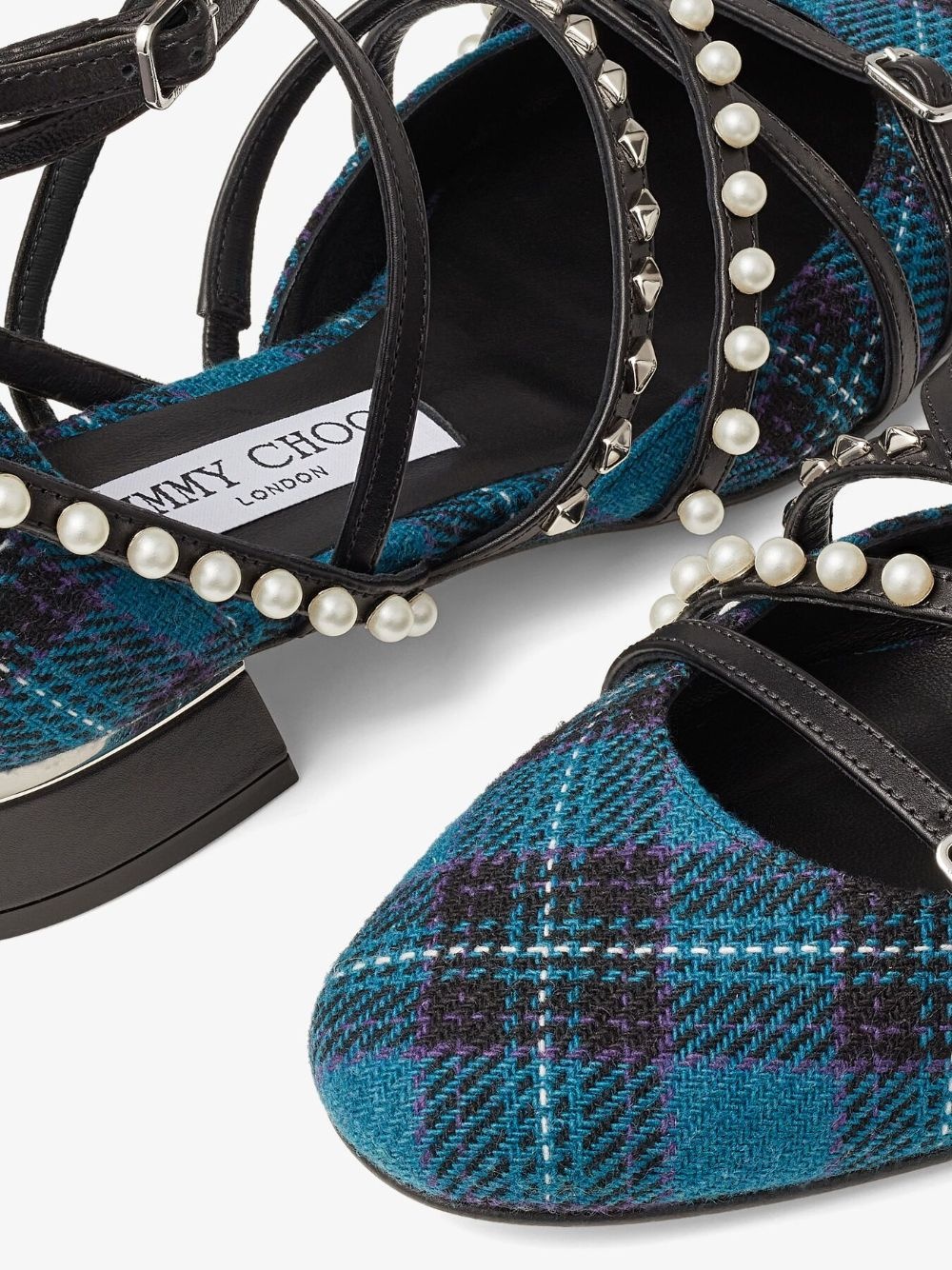 Celestia tartan-checked ballerina shoes - 3