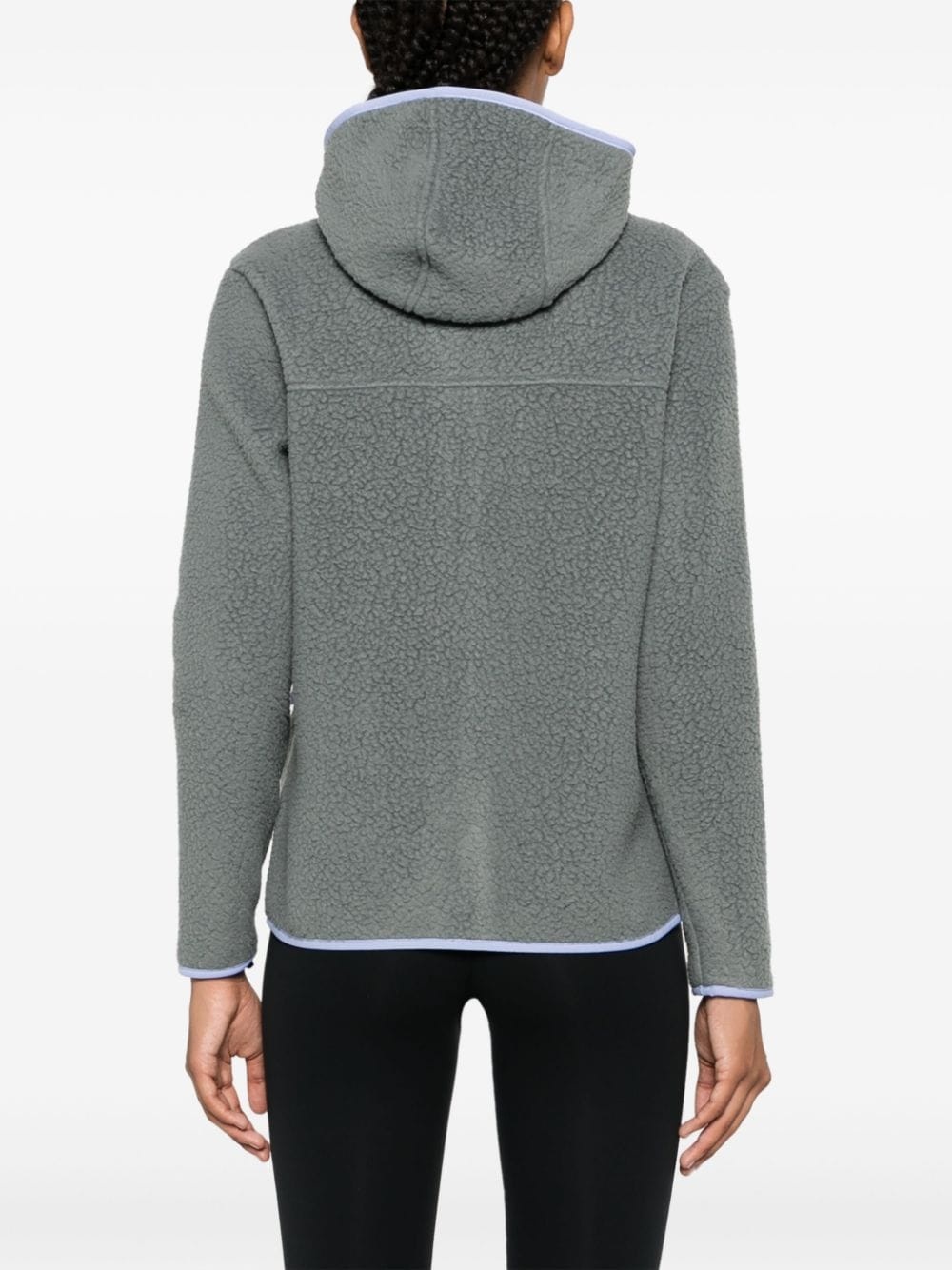 Retro contrast-trim fleece zip-up hoodie - 4
