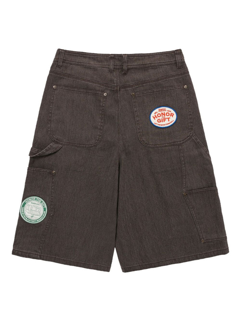 HONOR THE GIFT twill patch-detail shorts outlook