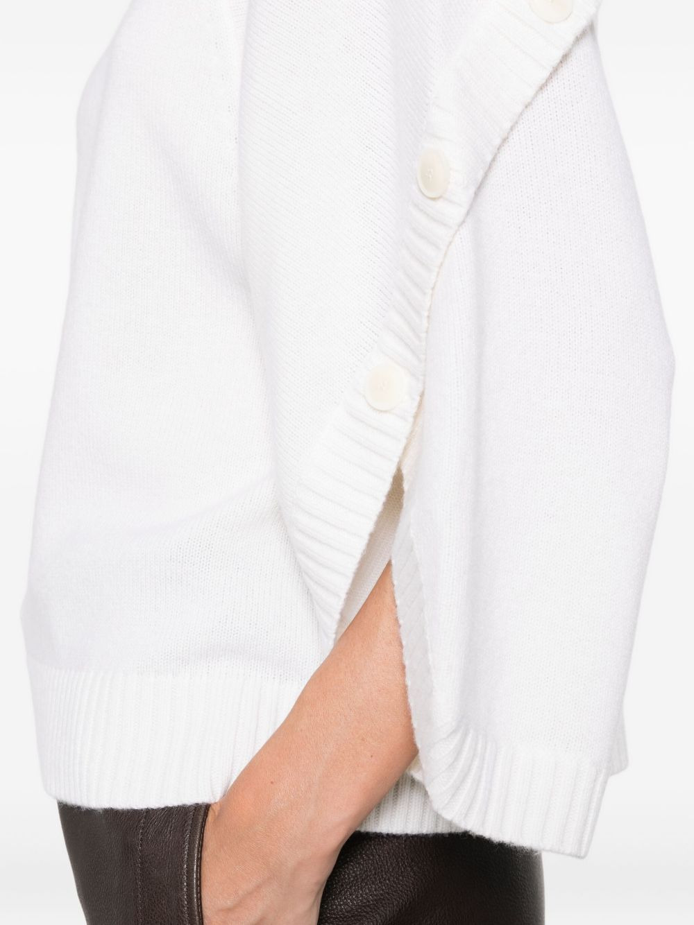 buttoned-cuff knitted top - 5
