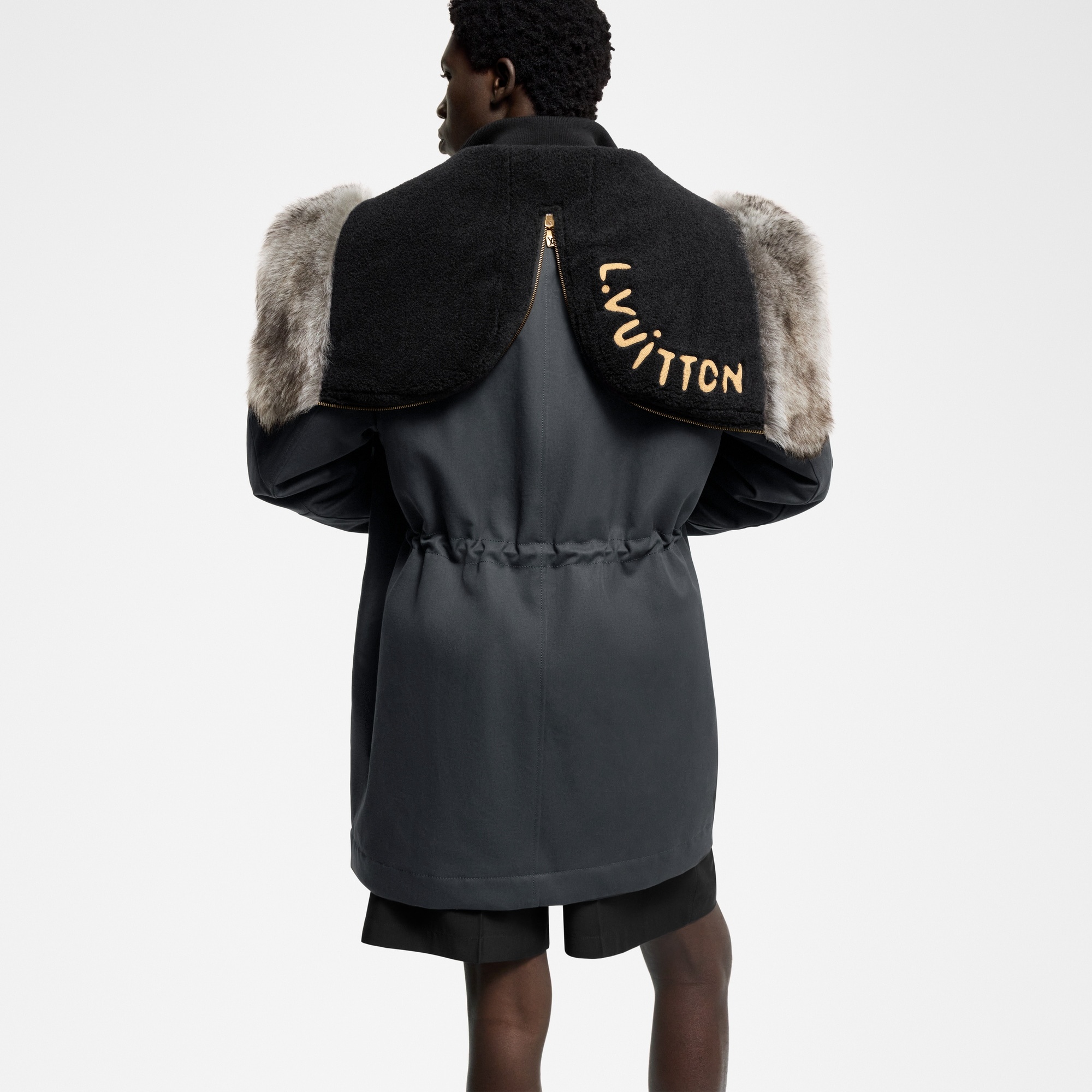 Winter Parka With Shearling Hood - 3