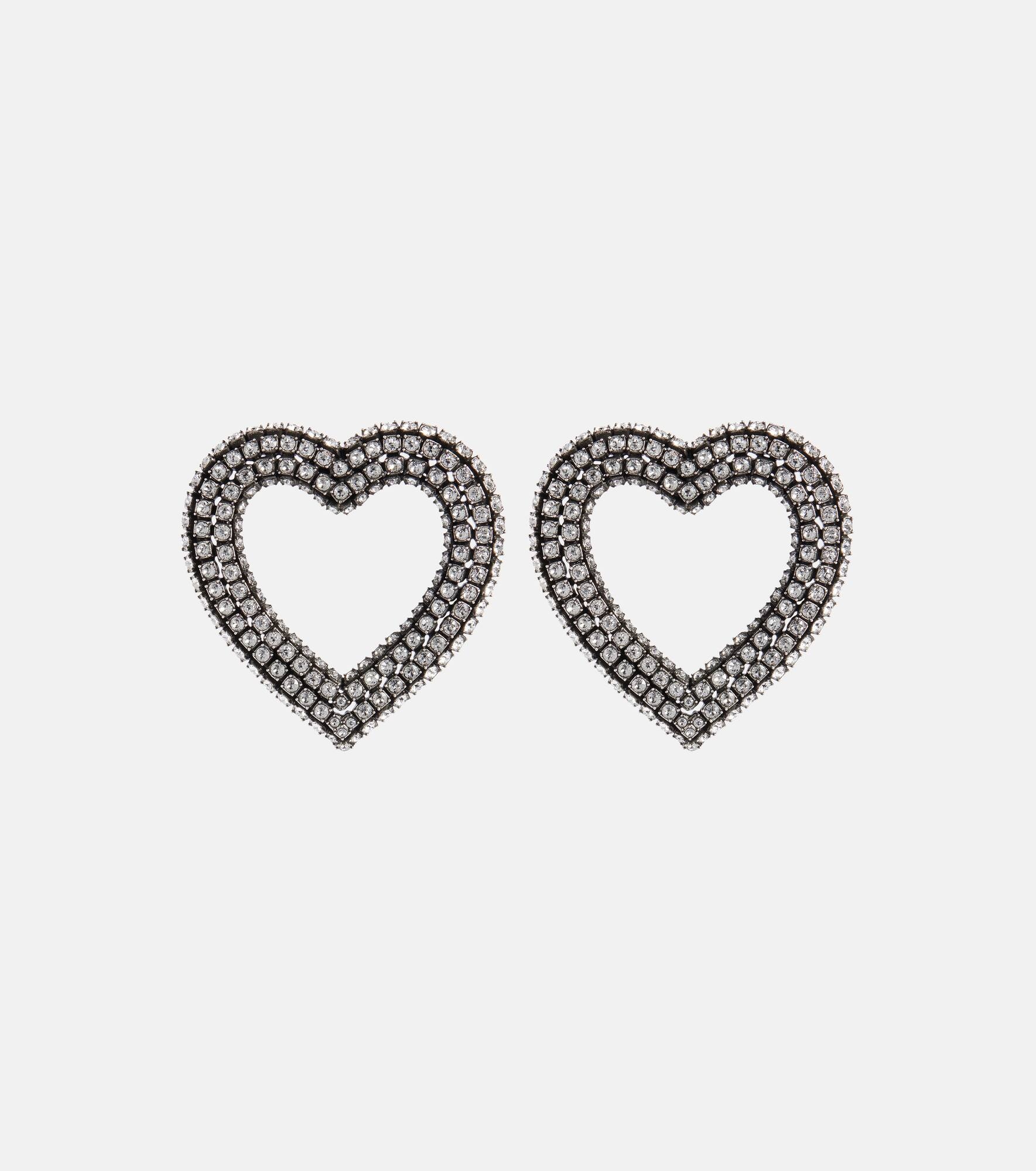 Embellished heart earrings - 1