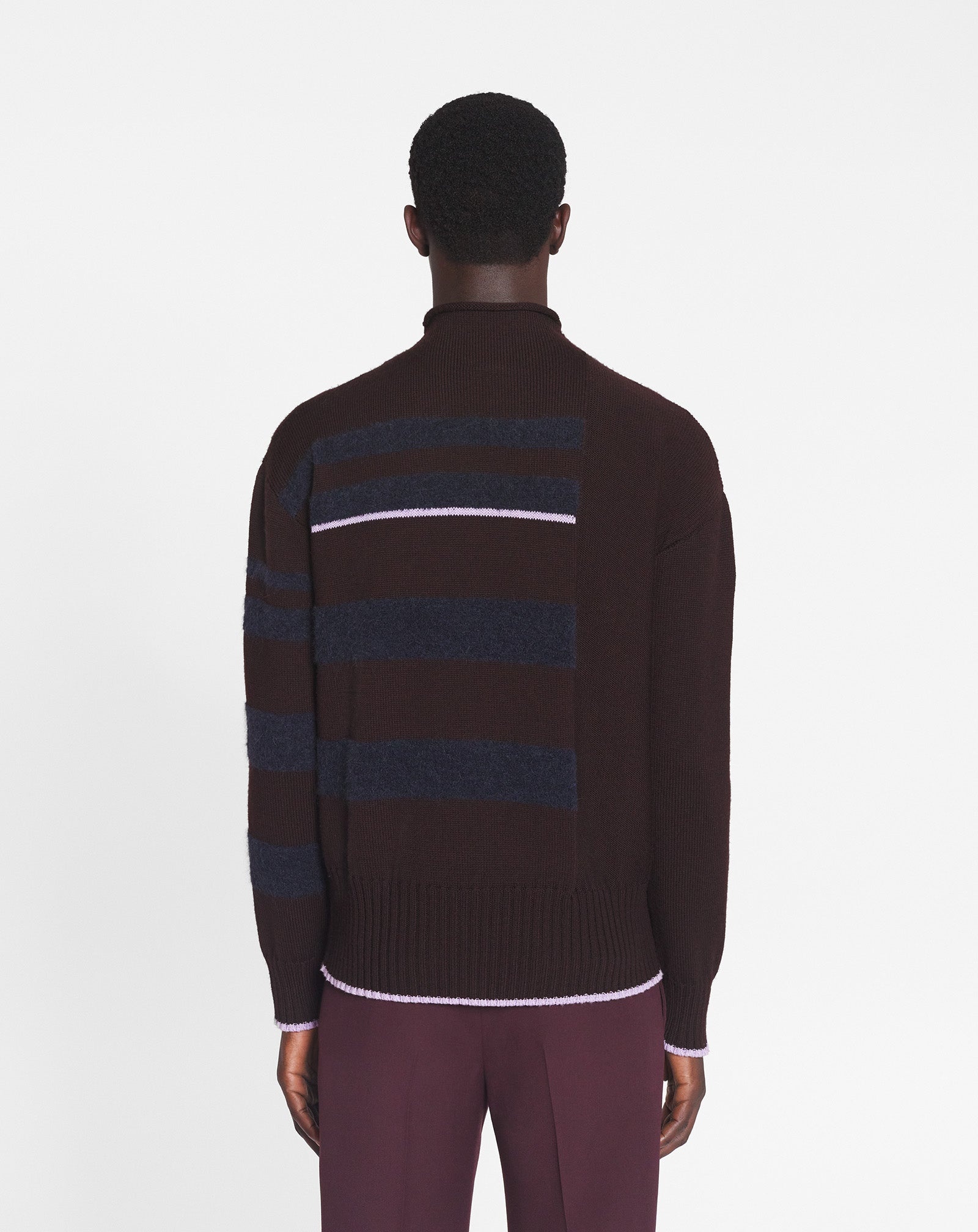 STRIPED MOCK TURTLENECK SWEATER - 4