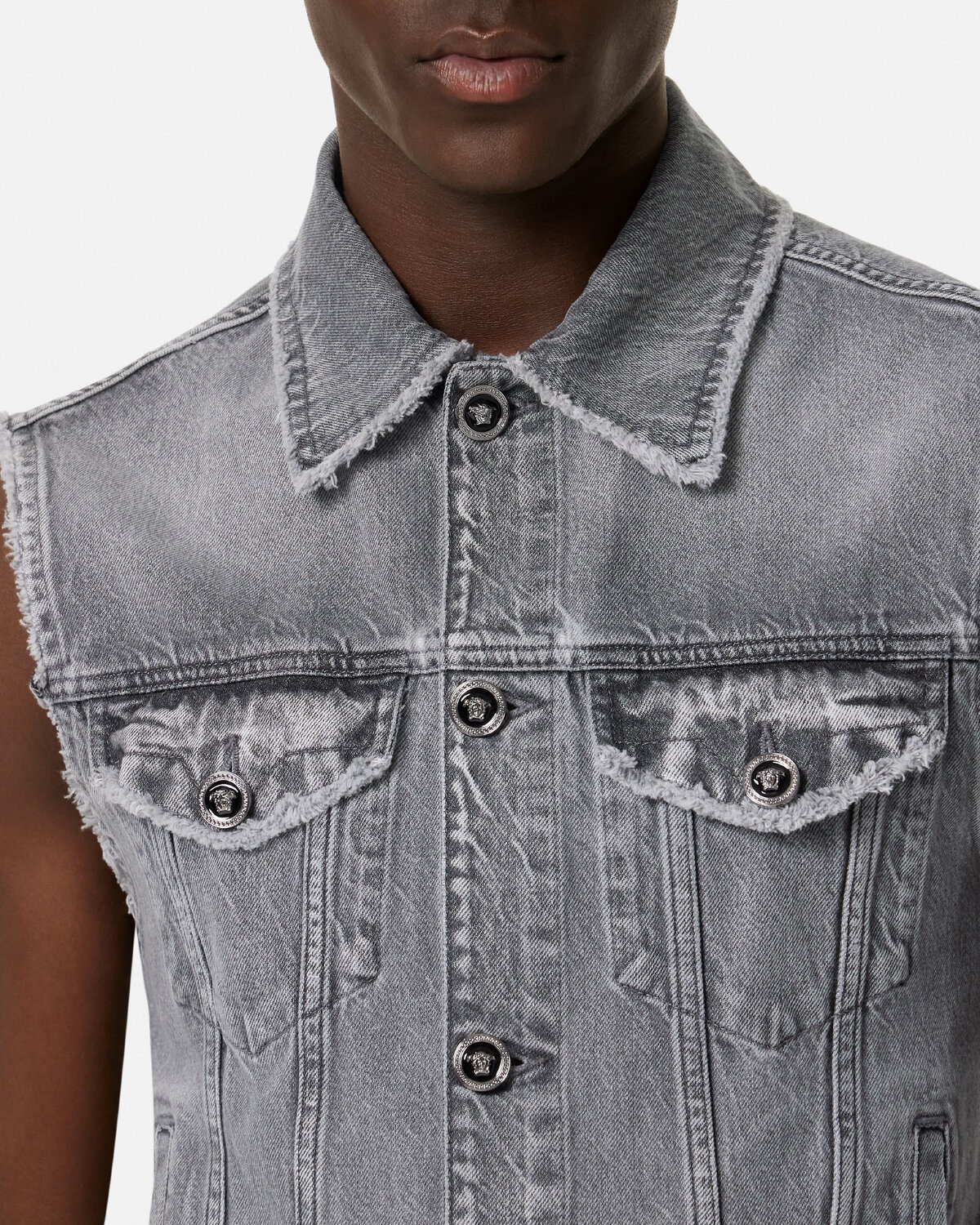 Frayed Denim Vest - 3