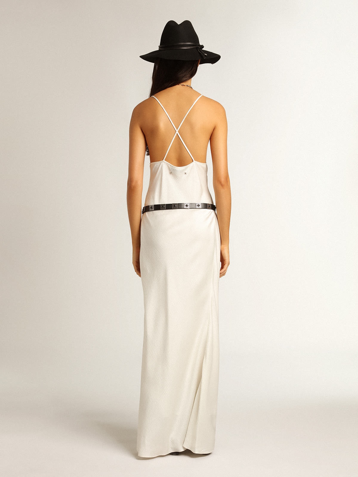 Parchment-colored slip dress - 4