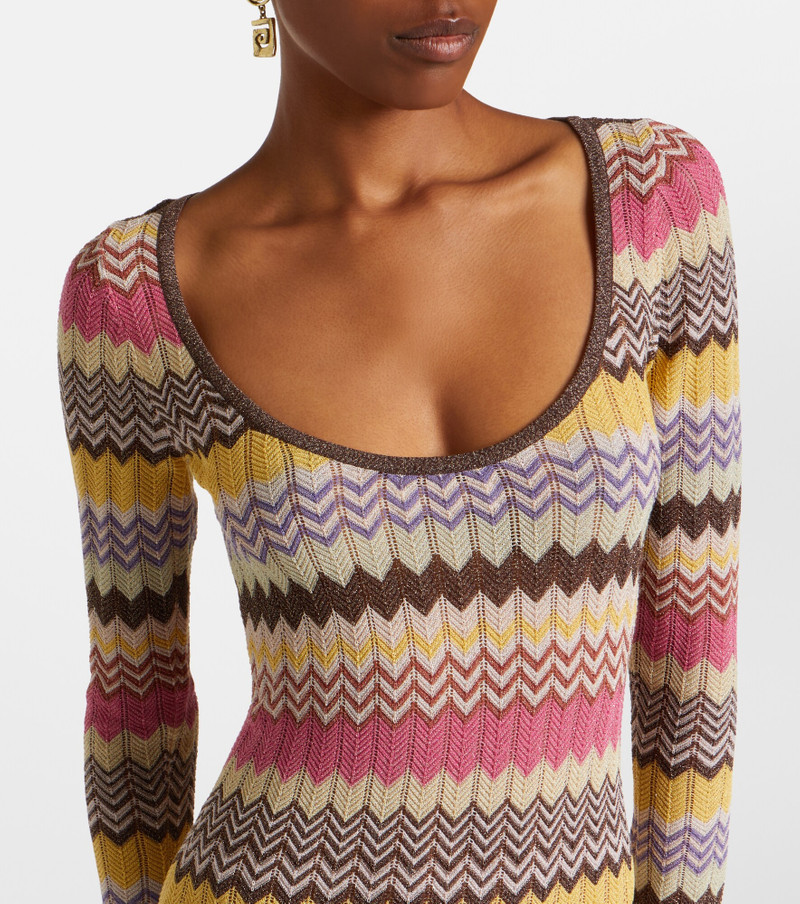 Pedro chevron lamé maxi dress 3