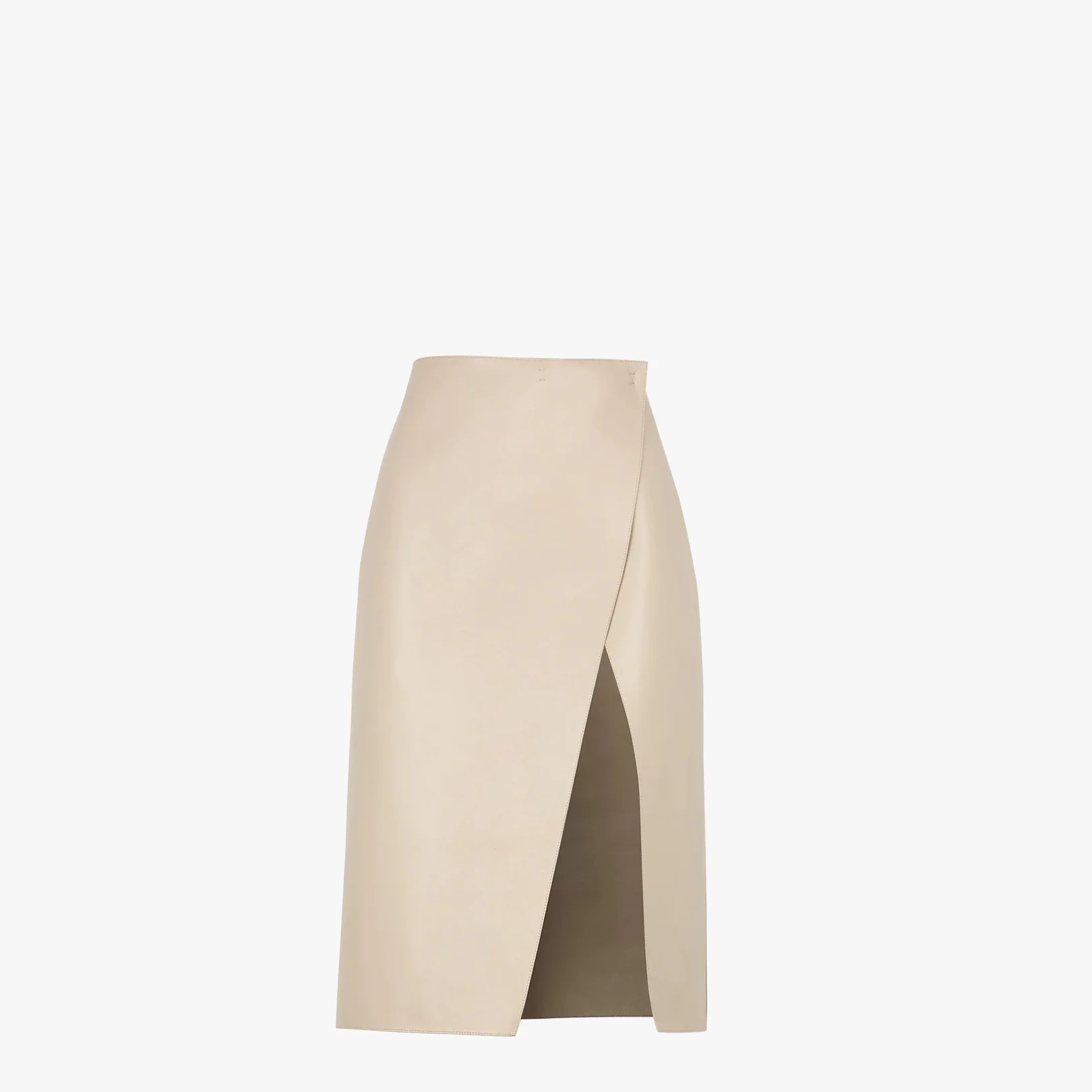Beige nappa leather skirt - 1