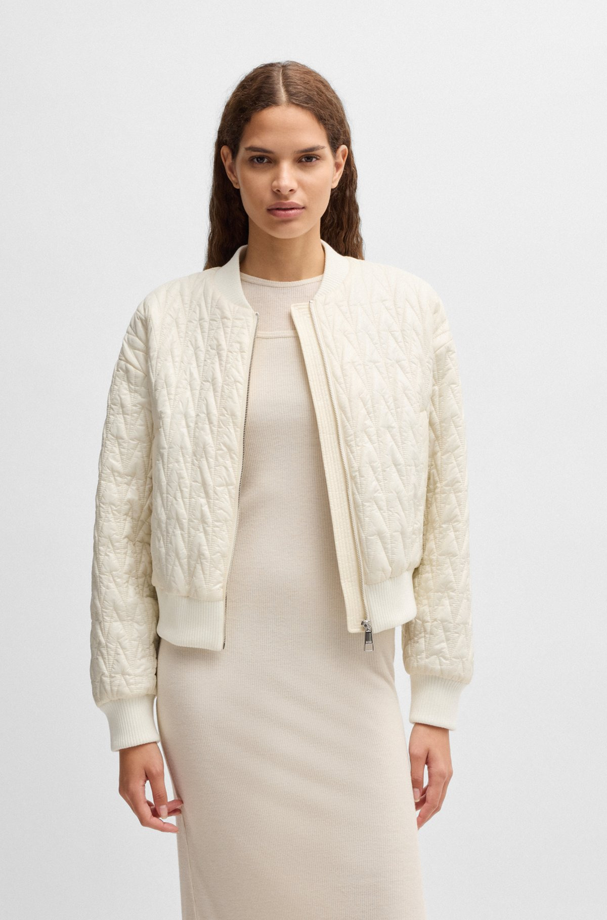 WATER-REPELLENT BOMBER JACKET WITH PATTERNED QUILTING - 2