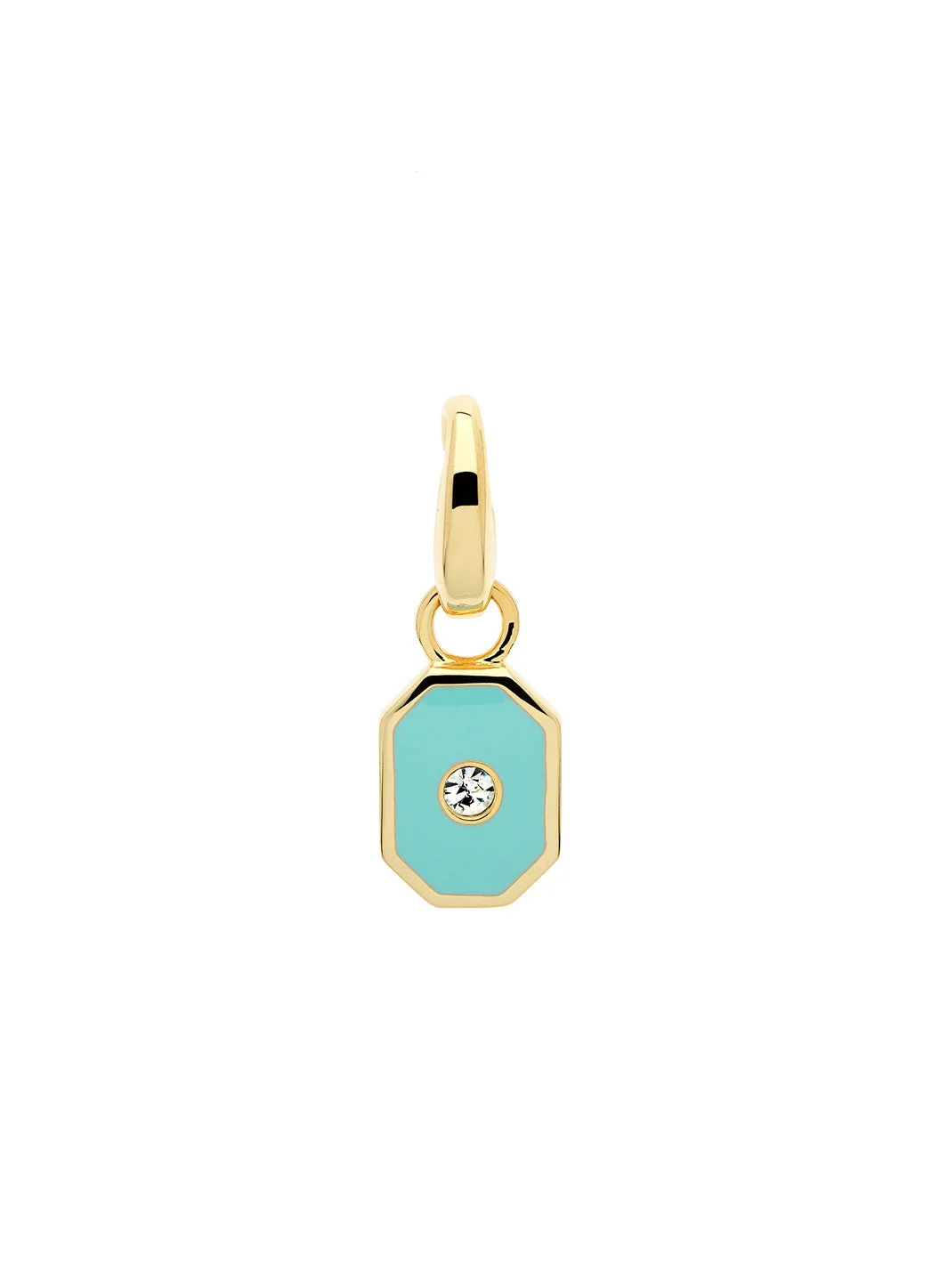 TURQUOISE AND CRYSTAL OCTAGON CHARM - 1