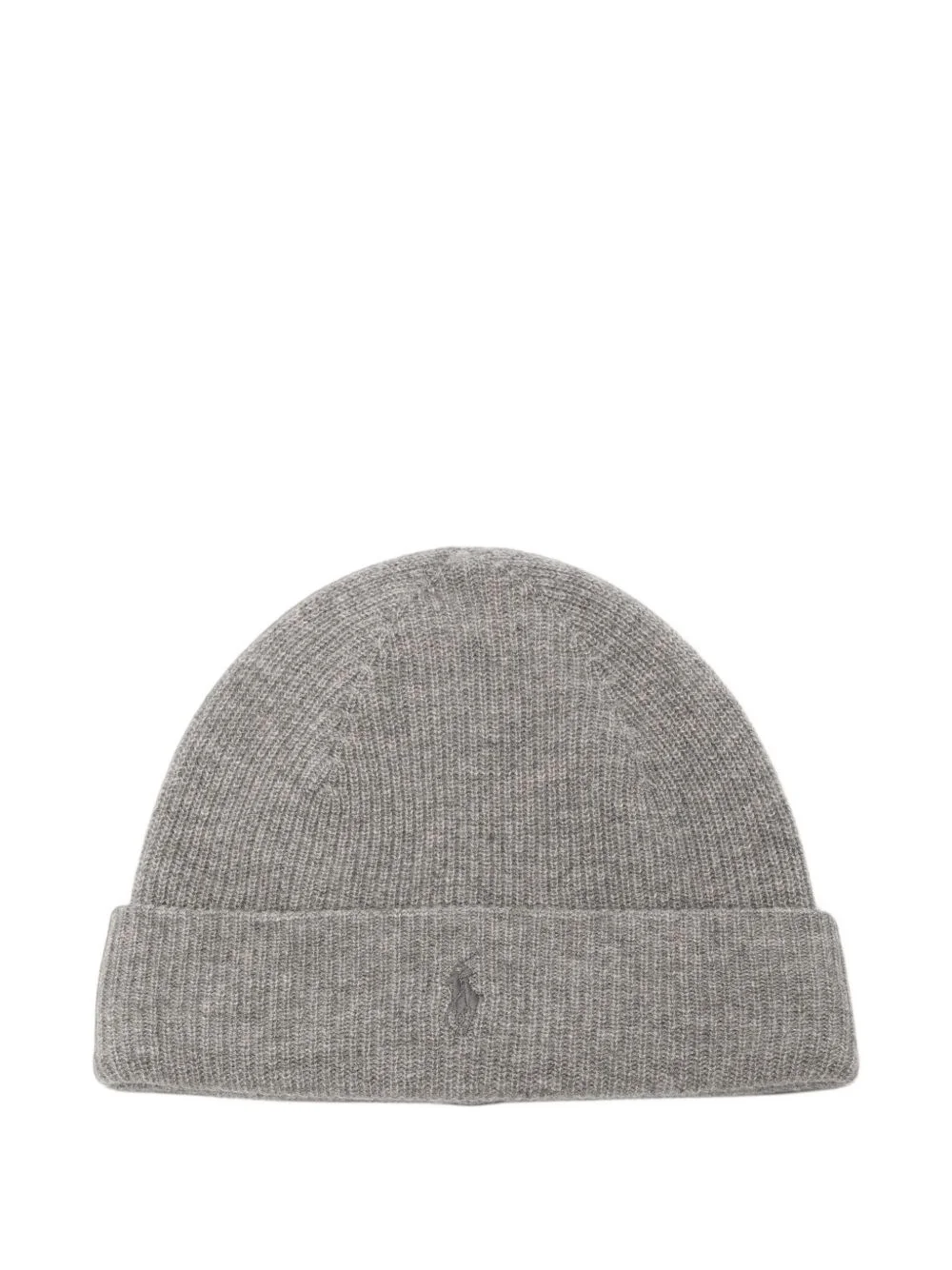 embroidered-logo ribbed beanie hat - 1