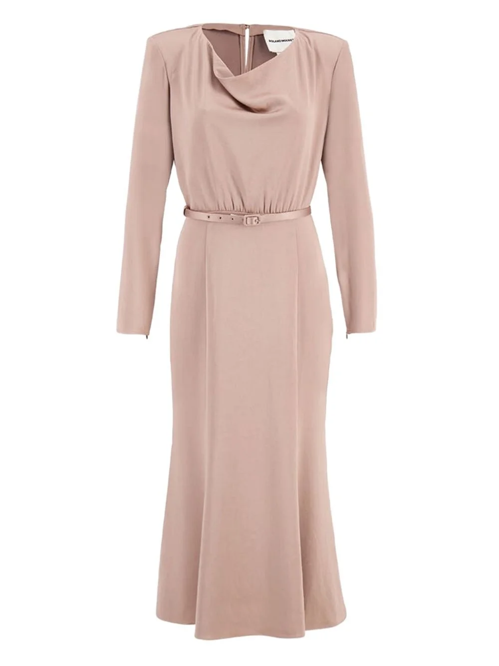cowl-neck midi dress - 1