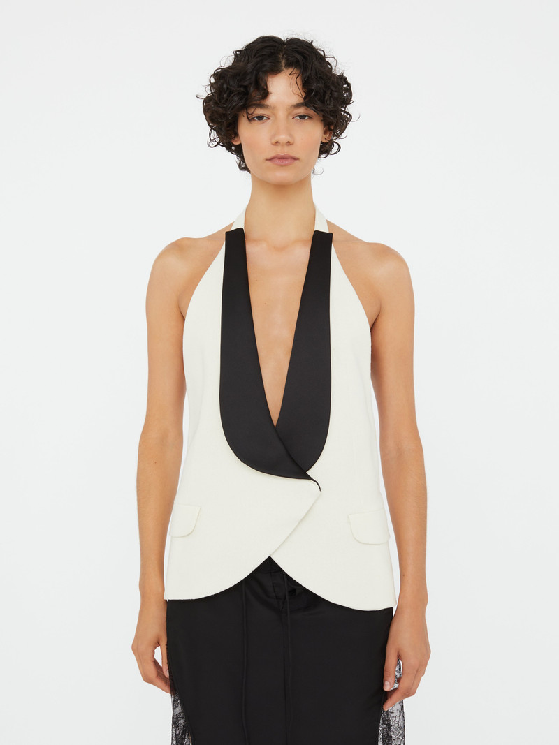 Tuxedo Contrast 실크 조끼 1