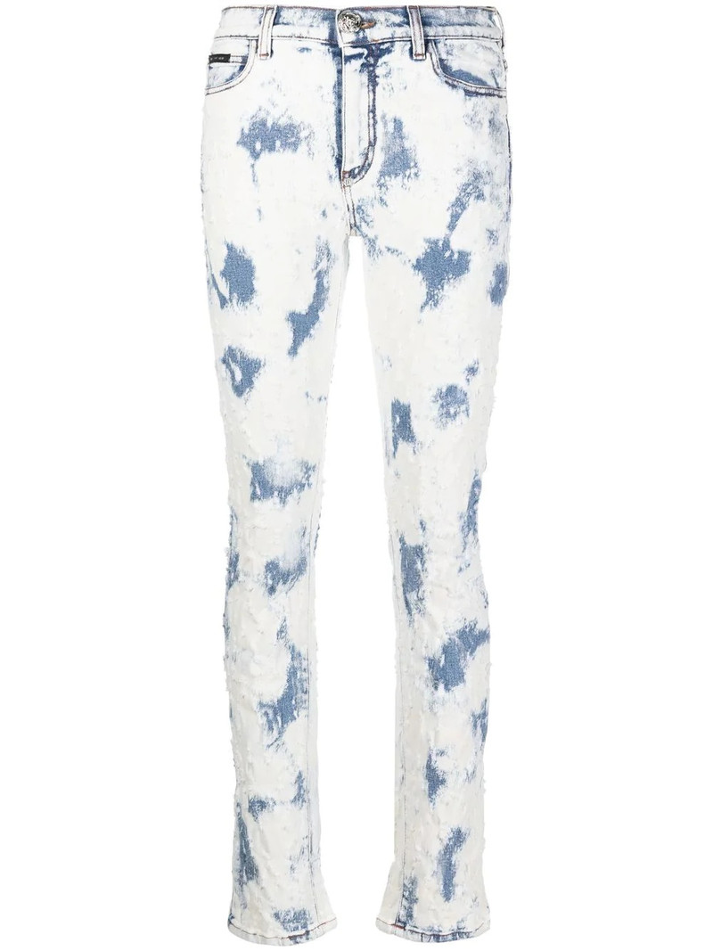 bleach-wash straight-leg jeans 1