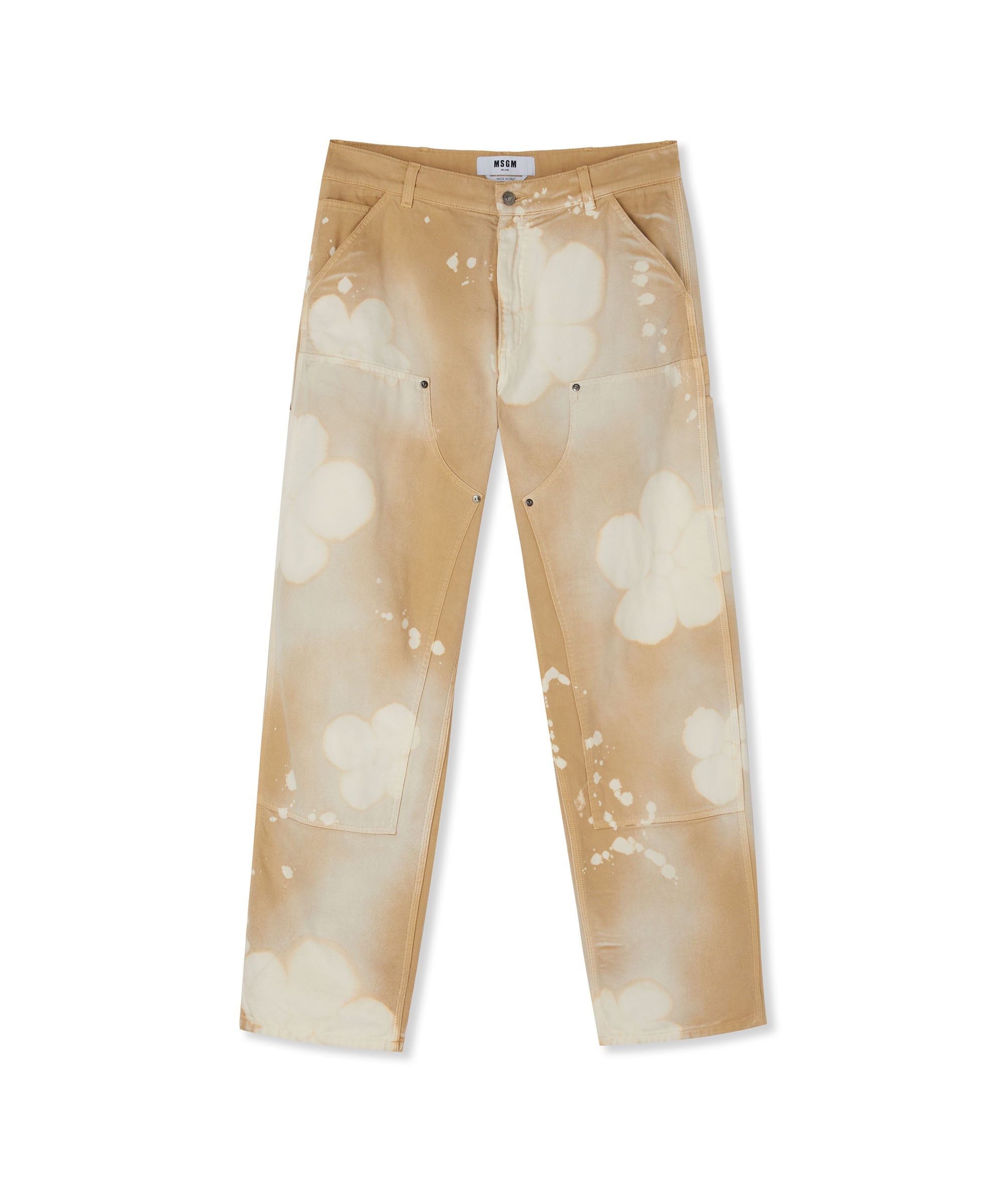 Workwear pants with tie-dye daisies - 1