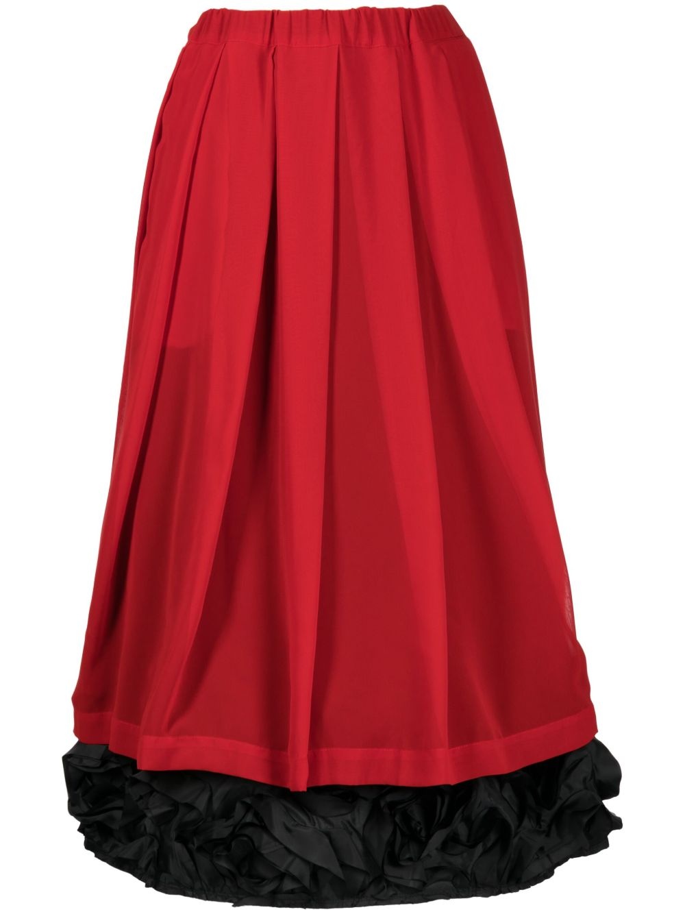 ruffled-trim midi skirt - 1