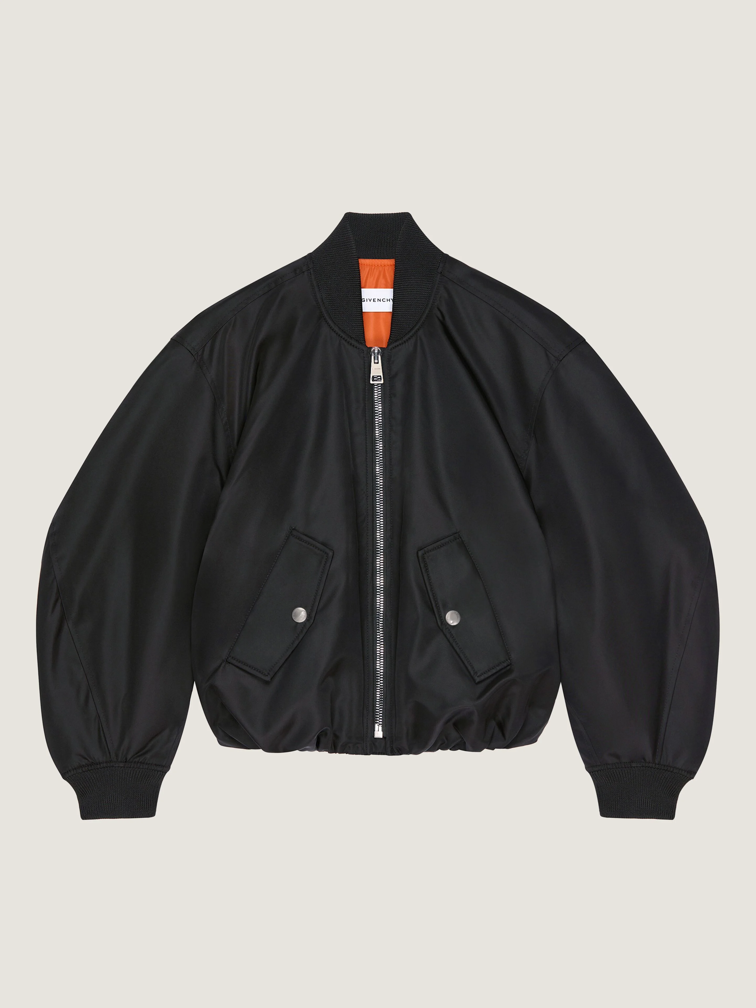 CROPPED COCOON BOMBER IN NYLON - 1