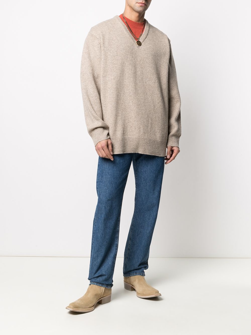 V-neck knitted jumper - 2