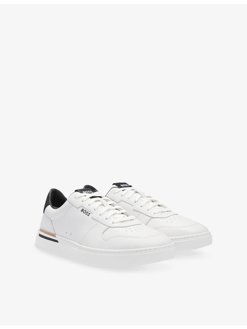 Debossed-Branded Leather Low-Top Trainers - 4