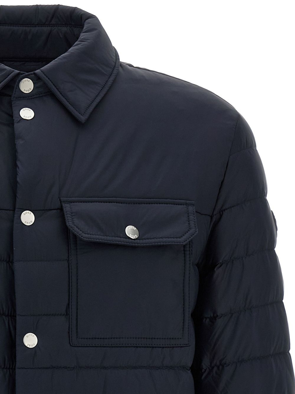 quilted shirt-collar padded jacket - 3