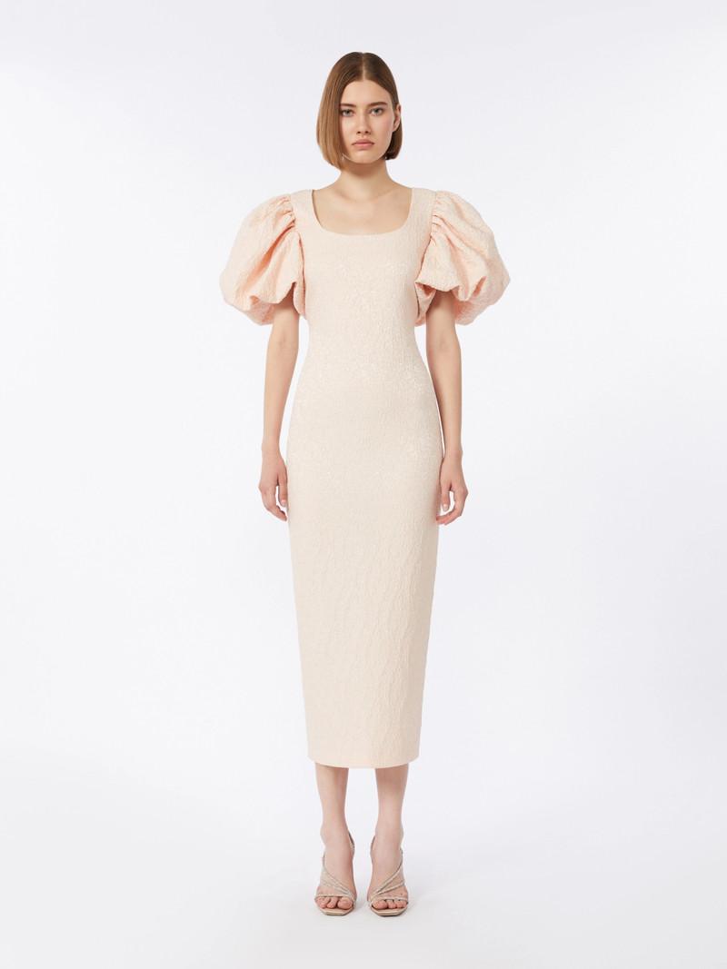 QUIZ Long jacquard cloque dress - POWDER 3