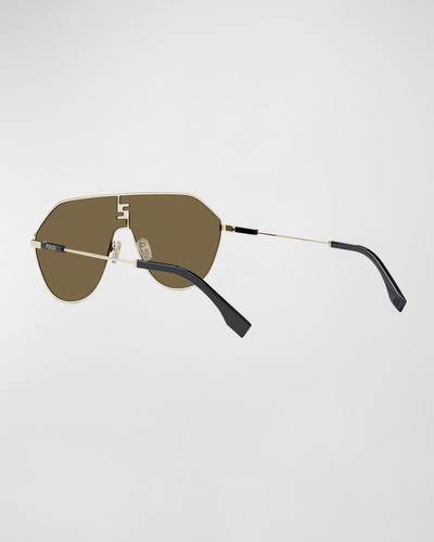 FENDI Men's FF Match Metal Shield Sunglasses outlook