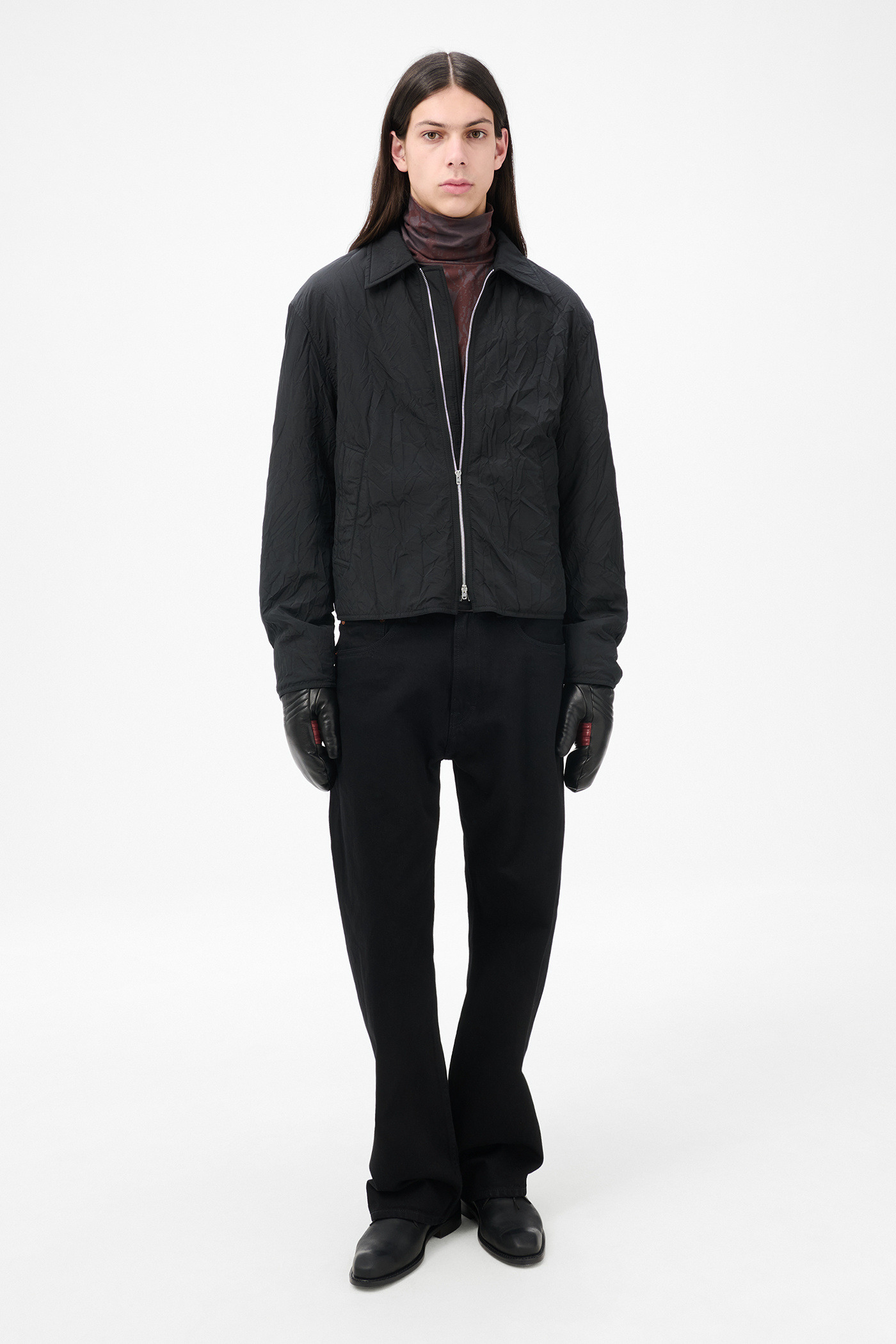 Slight Jacket Shining Black Crinkle Solaro - 2