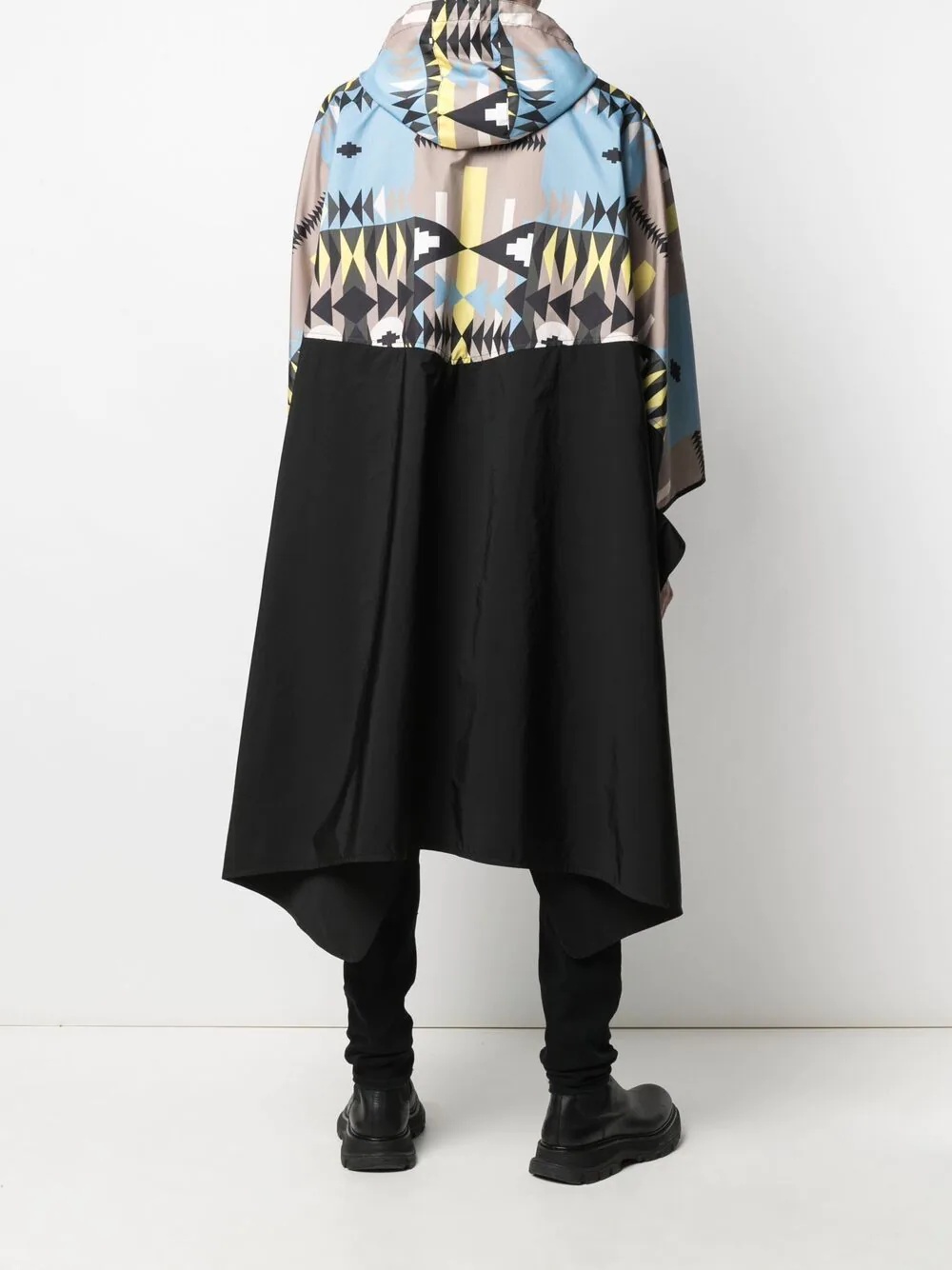 motif-print hooded coat - 4