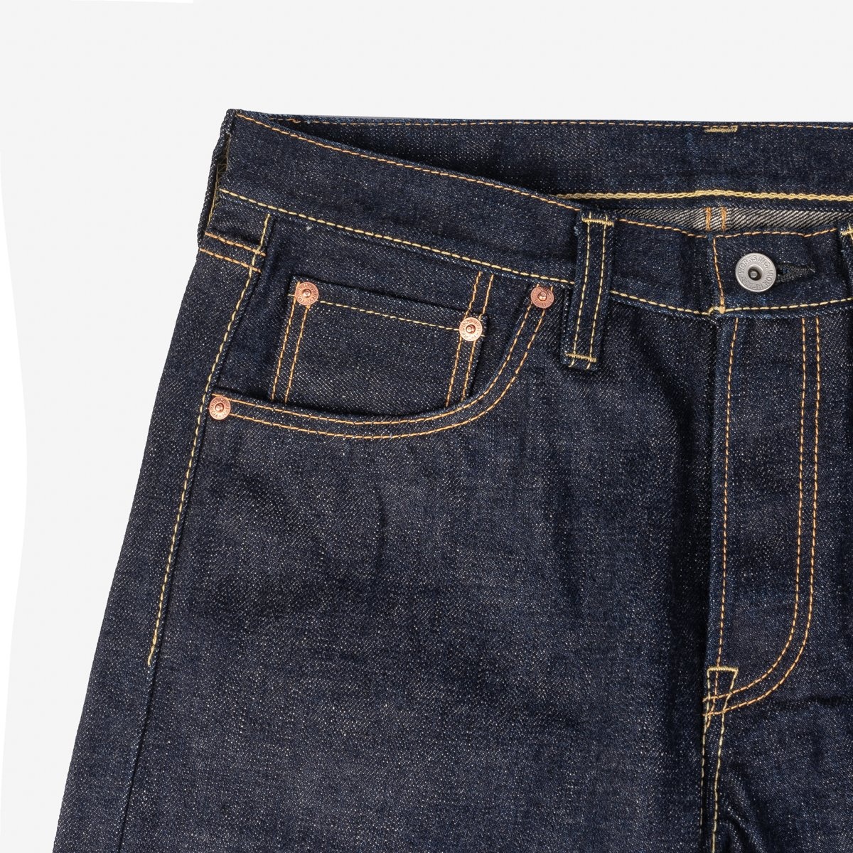 IH-777S-18 18oz Vintage Selvedge Denim Slim Tapered Cut Jeans - Indigo - 6