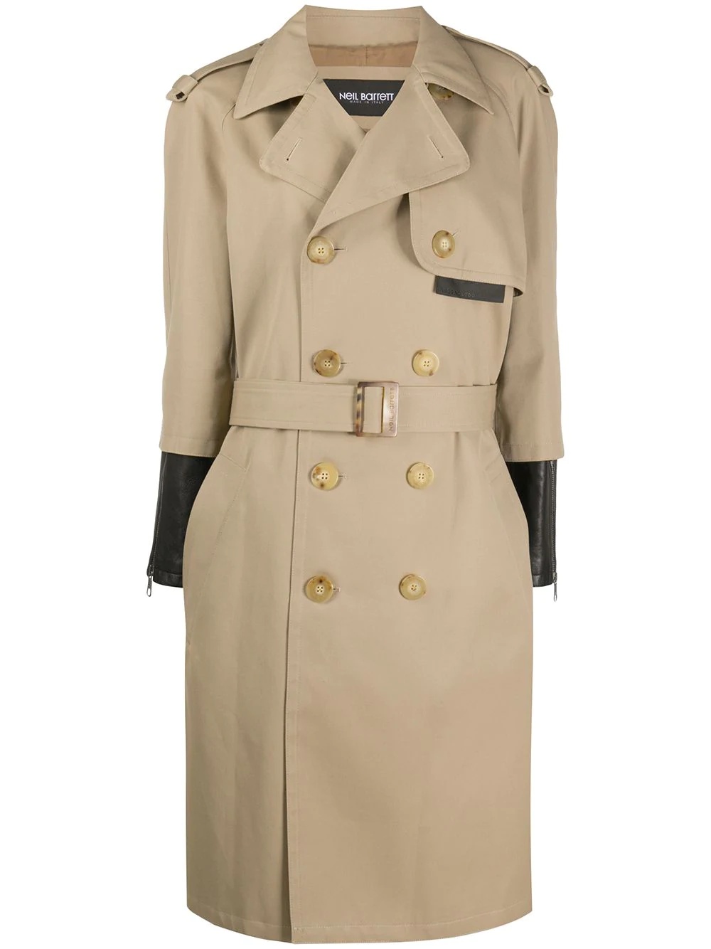 two-tone trench coat - 1