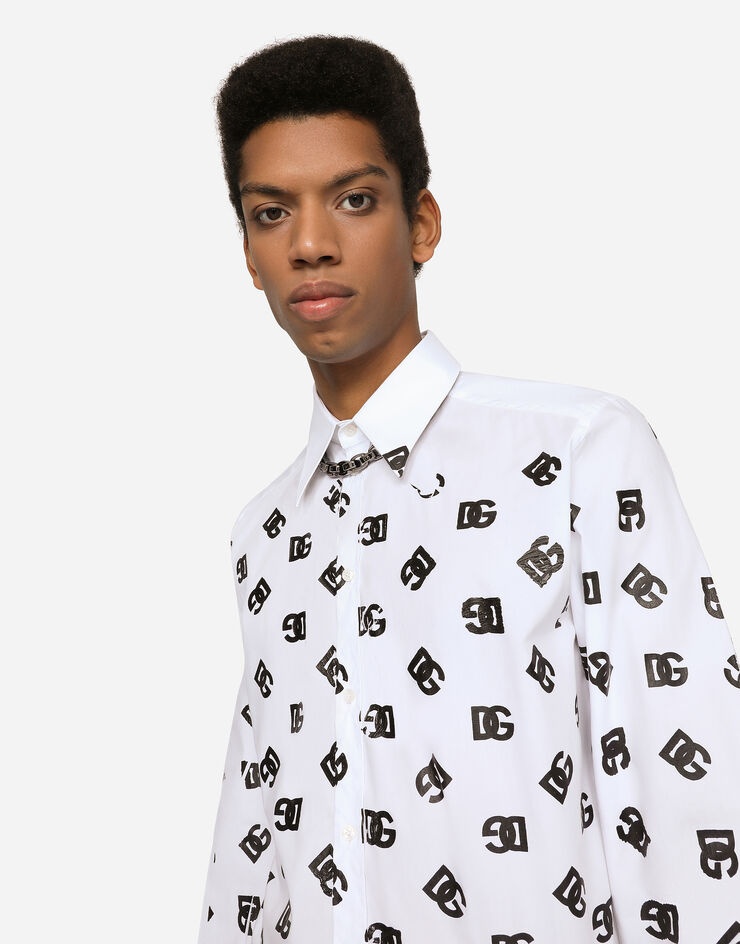 Cotton Martini-fit shirt with DG logo print - 4