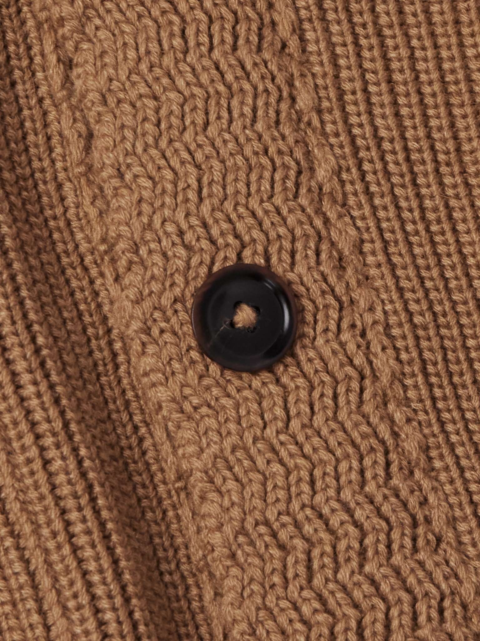 Slim-Fit Shawl-Collar Ribbed Cashmere Cardigan - 3