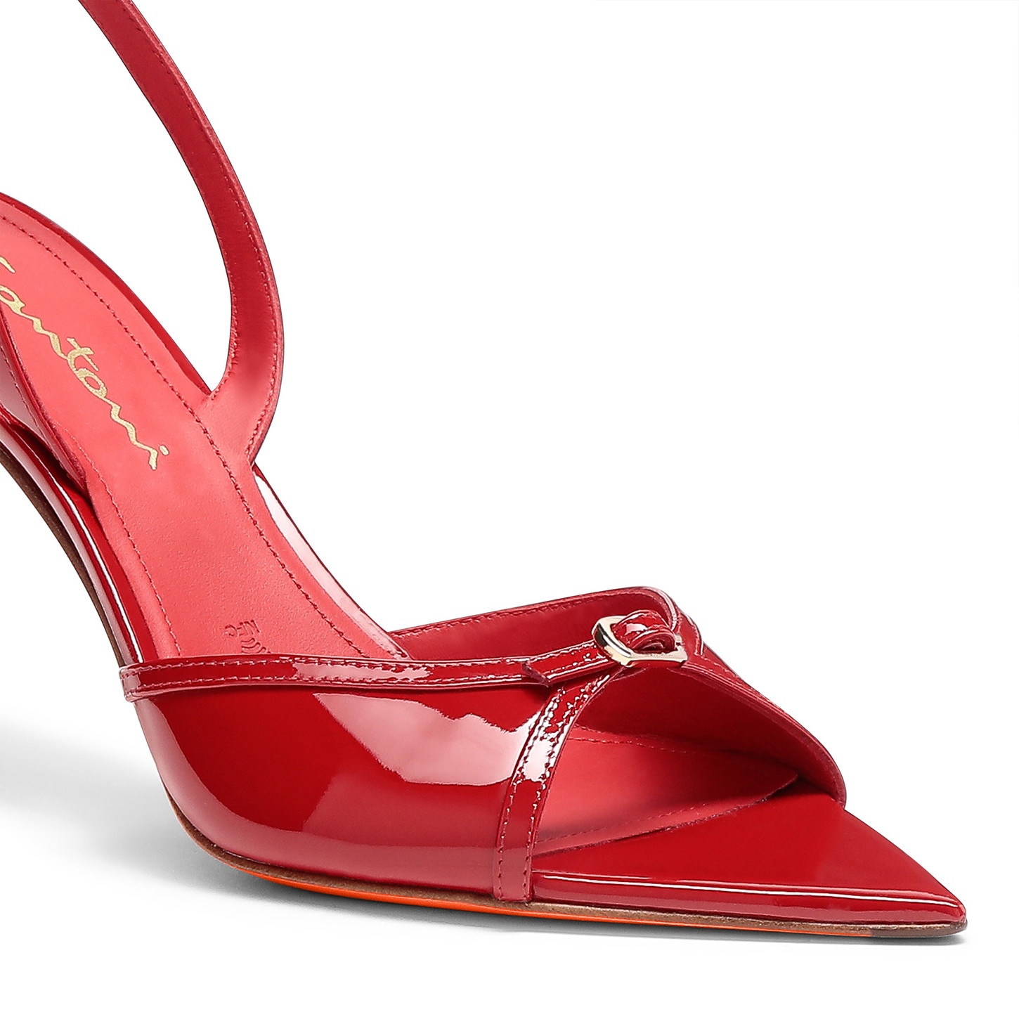 Women's red patent leather high-heel sandal - 6
